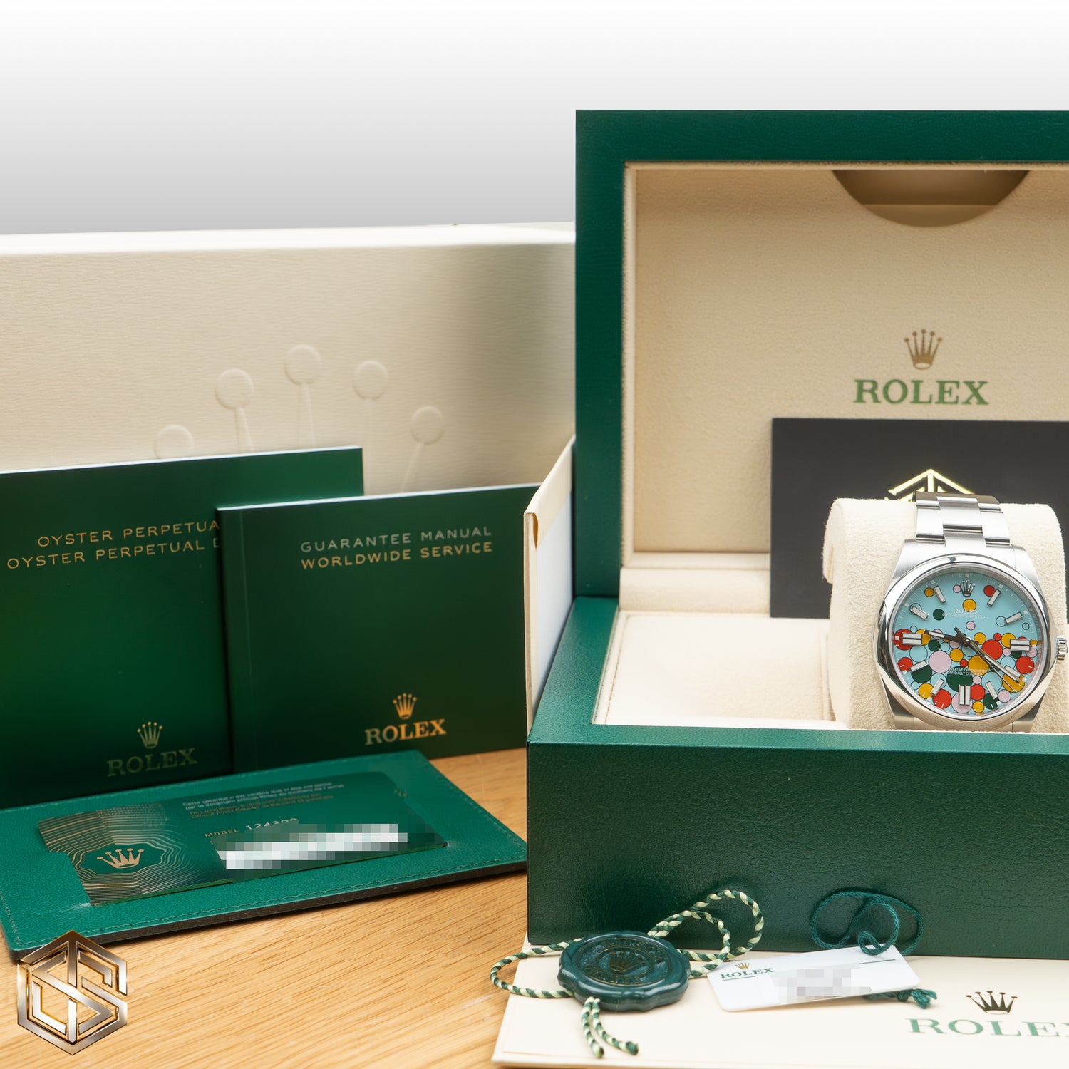 Rolex 124300 Oyster Perpetual 41 Celebration Dial 2023 Full Set Watch