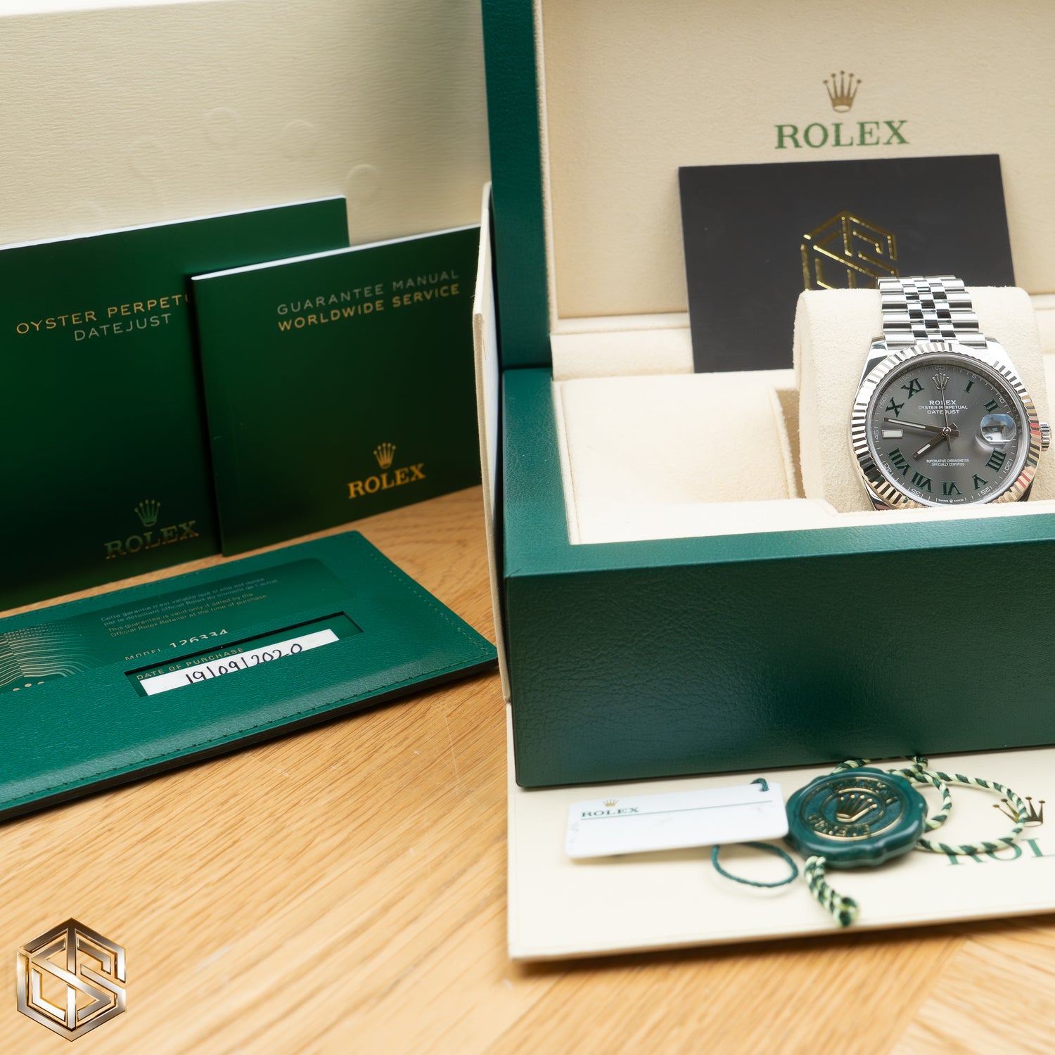 Rolex 126334 Datejust 41 'Wimbledon' Dial Jubilee 2020 Full Set Watch
