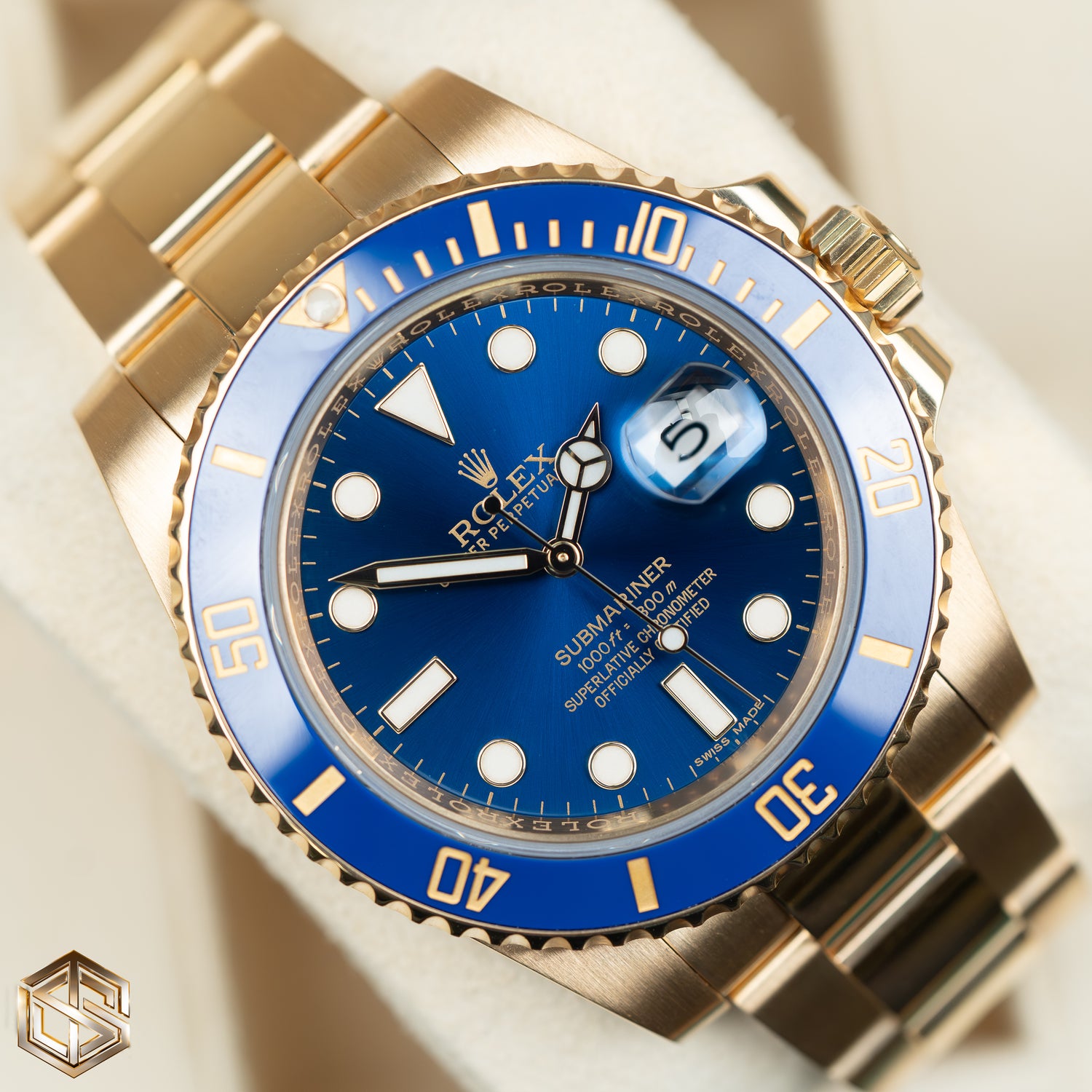 Rolex 116618LB Submariner Date 18ct Yellow Gold Blue Dial 2016 Watch