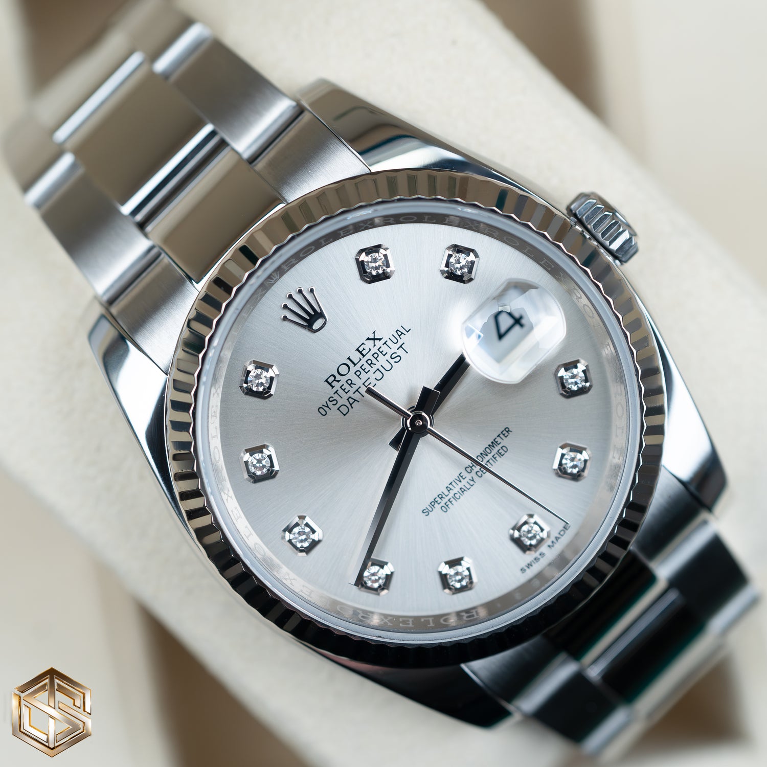 Rolex 116234 Datejust 36 Silver Diamond Dial Oyster Bracelet 2019 Full Set Watch