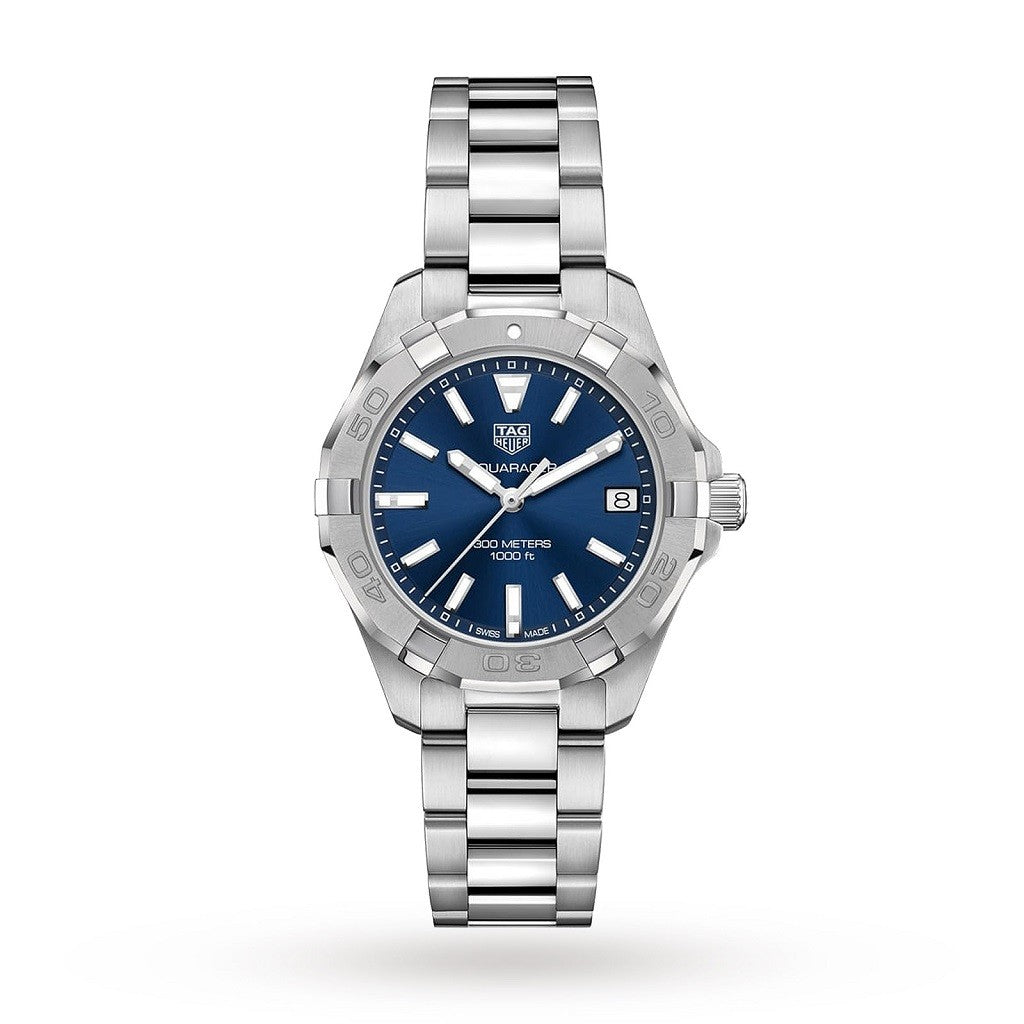Tag Heuer Aquaracer Silver Stainless Steel Blue Dial Silver Steel