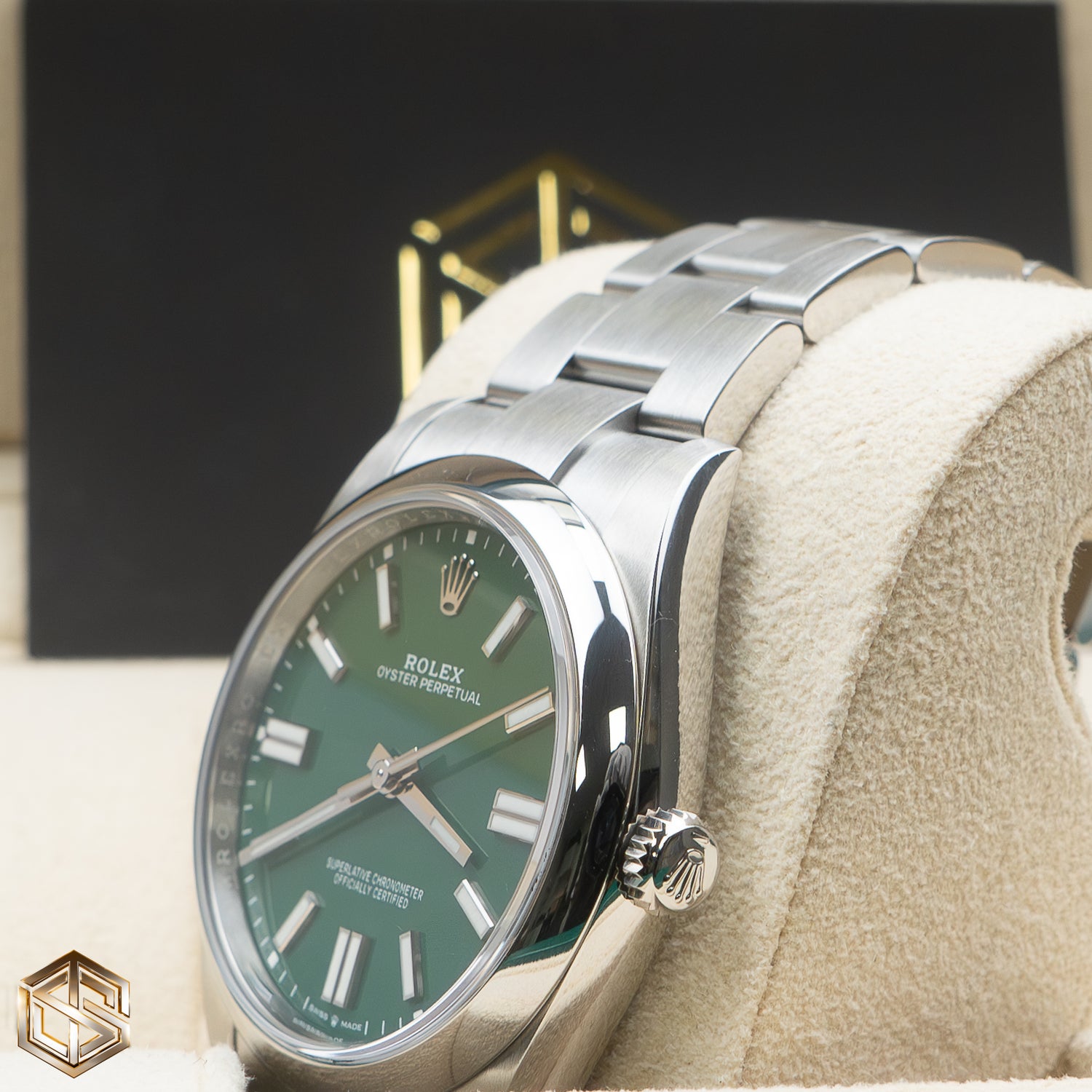 Rolex 124300 Oyster Perpetual 41 Green Dial 2023 Full Set Watch