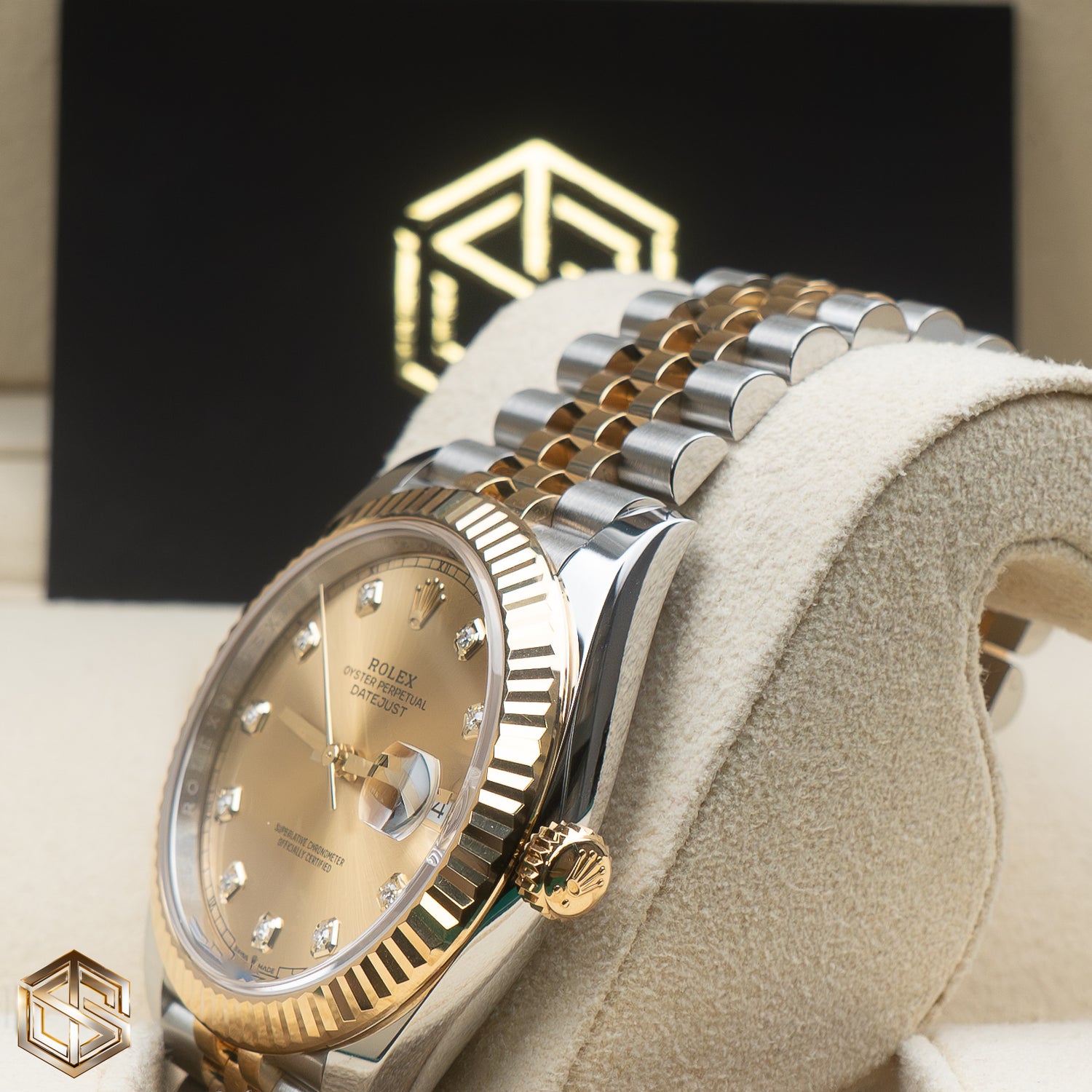 Rolex 126333 Datejust 41 Champagne Diamond Dial Bi-Metal Jubilee Bracelet 2022 Full Set Watch