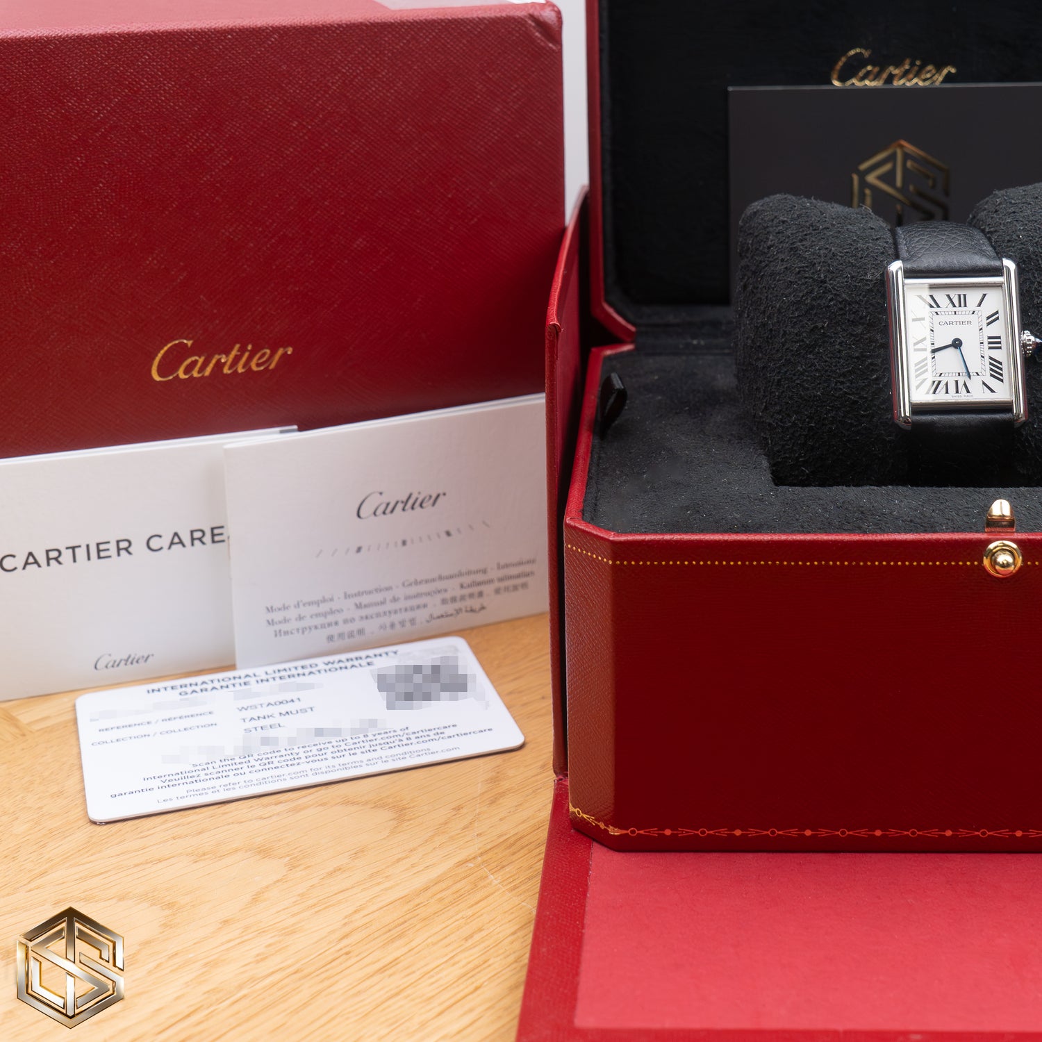Cartier WSTA0041 Tank Must Large Model Leather Strap 25.5mm 2021 Watch