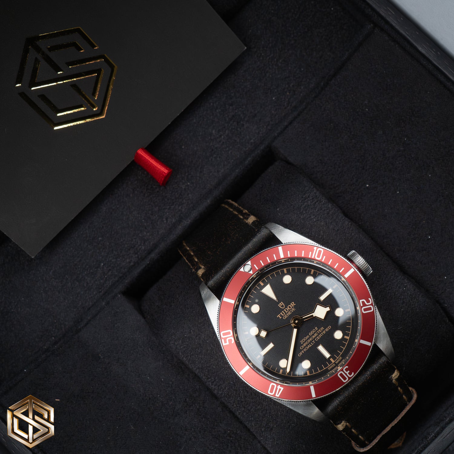 Tudor 79230R Heritage Black Bay Red Bezel Leather Strap 41mm 2020 Full Set Watch