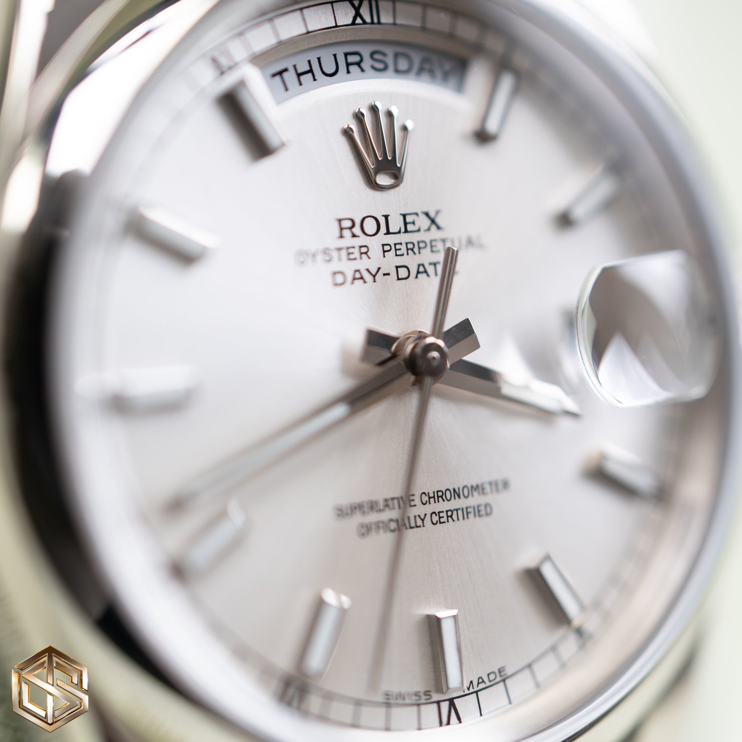 Rolex 118209 Day-Date 36 White Gold Silver Dial 2014 Watch