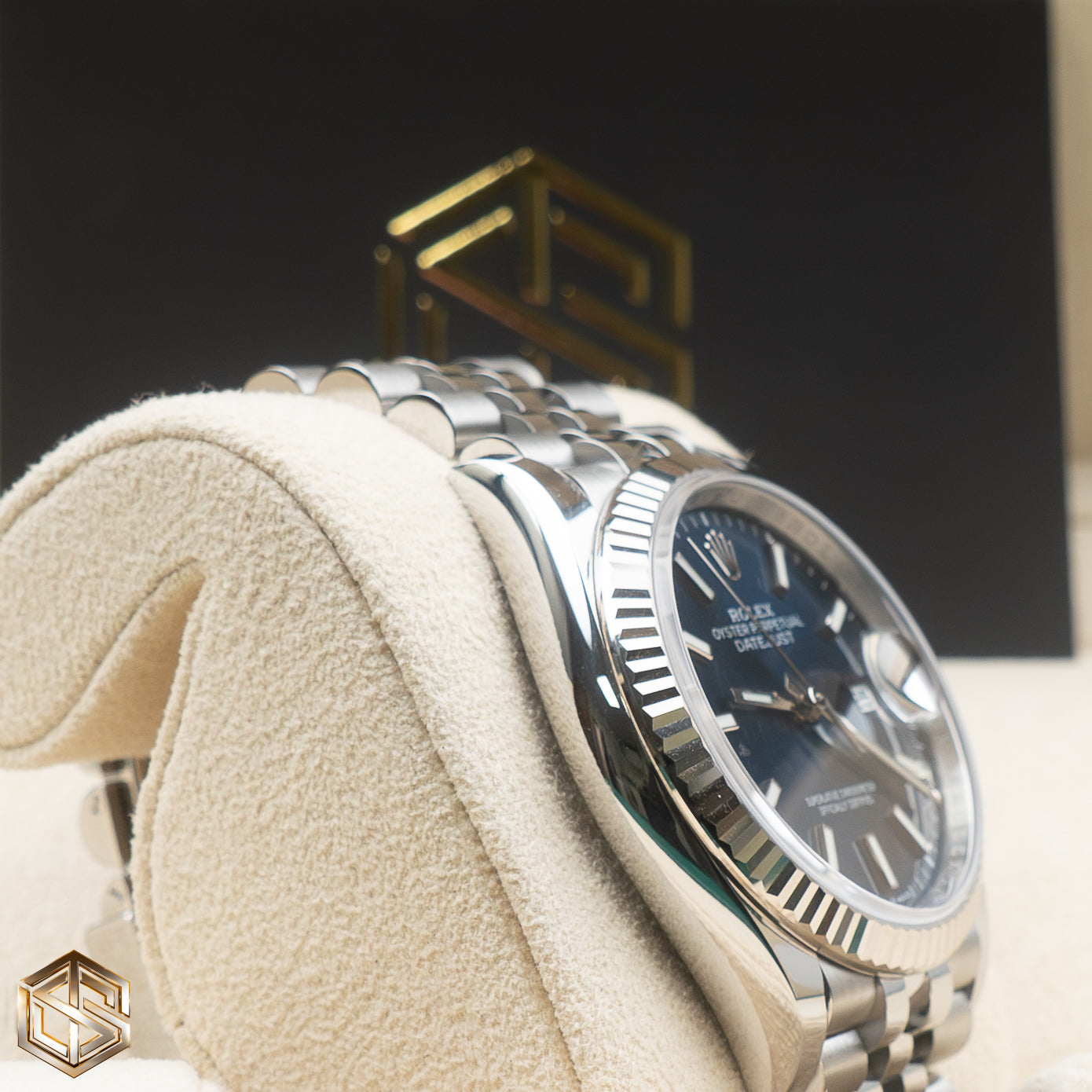 Rolex 126234 Datejust 36 Blue Baton Dial Jubilee Bracelet Dec 2023 Full Set Watch