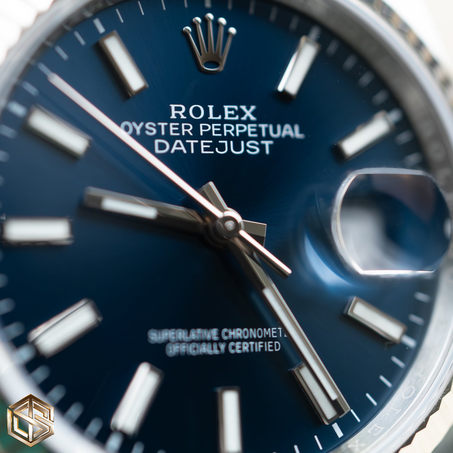 Rolex 126234 Datejust 36 Blue Baton Dial Jubilee Bracelet Dec 2023 Full Set Watch