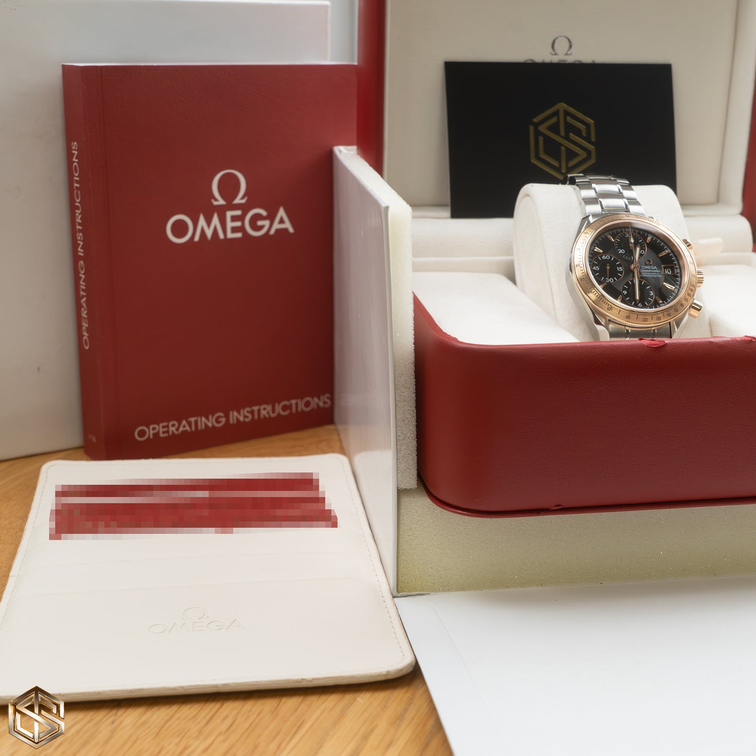 Omega 323.21.40.40.01.001 Speedmaster Rose Gold Bezel 40mm 2013 Full Set Watch