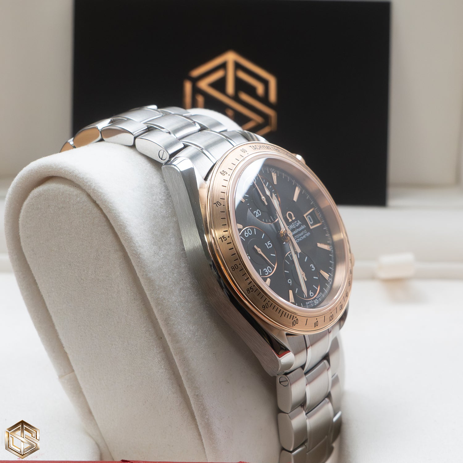 Omega 323.21.40.40.01.001 Speedmaster Rose Gold Bezel 40mm 2013 Full Set Watch