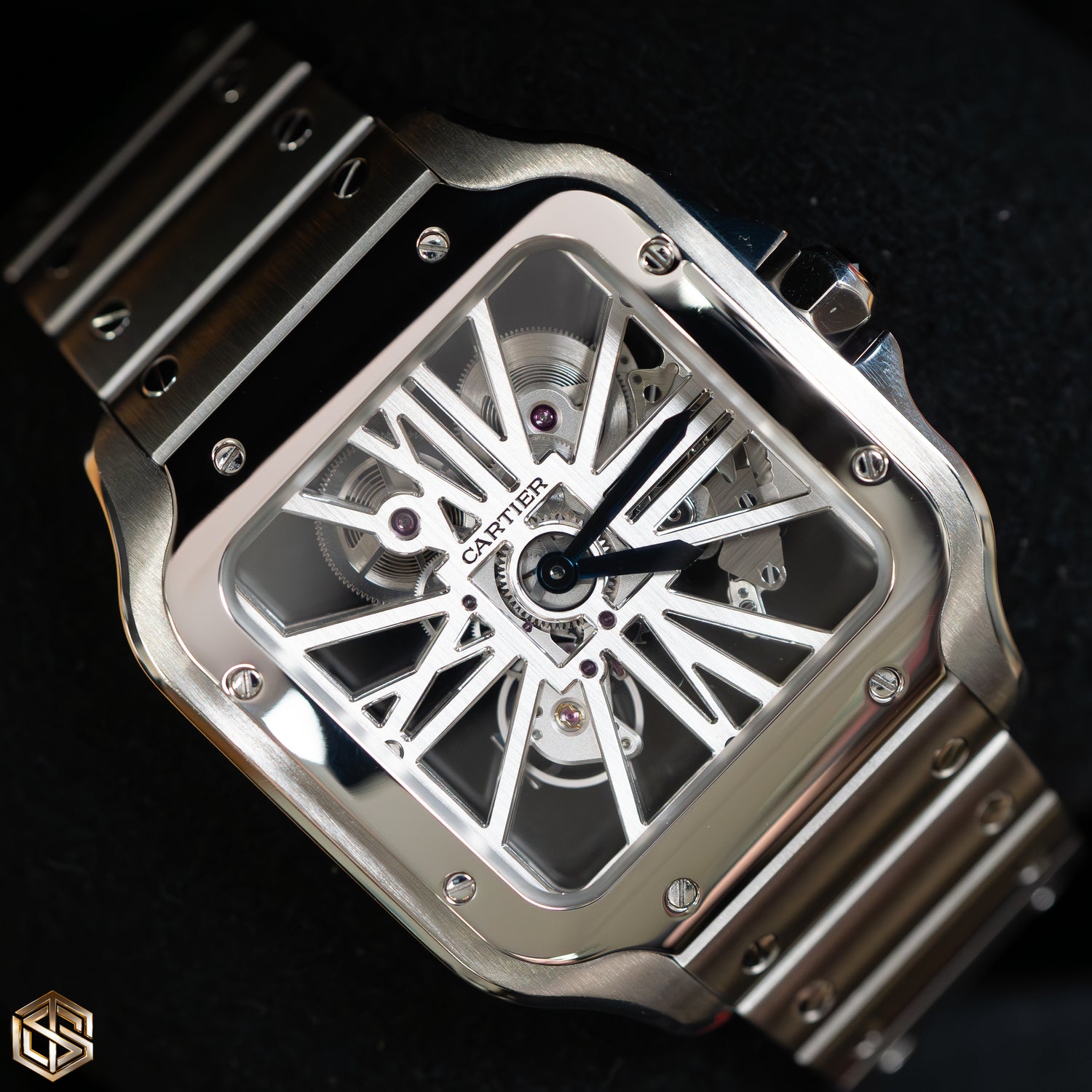 Cartier WHSA0015 Santos de Cartier Large Skeleton Dial 2022 Full Set Watch