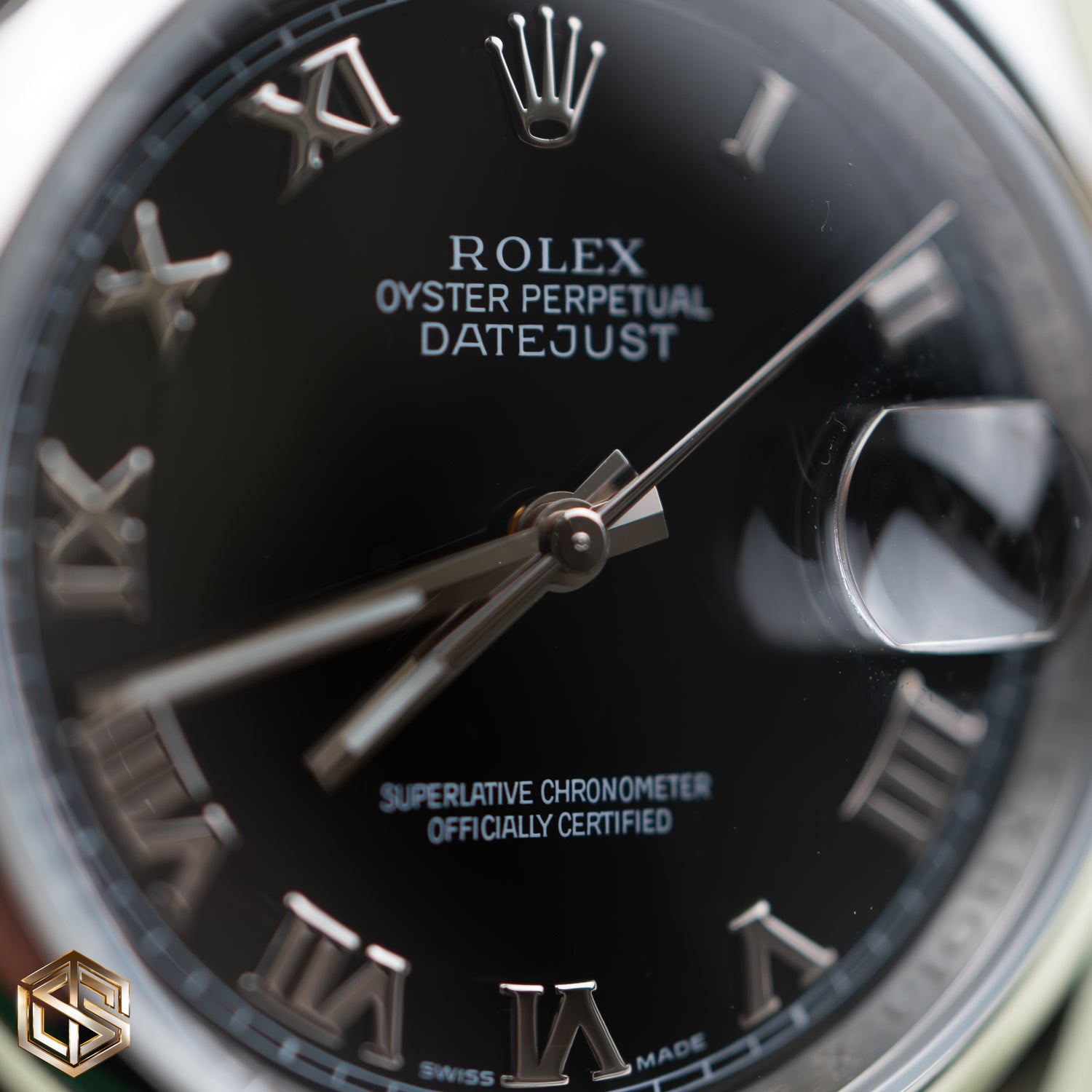 Rolex 116200 Datejust 36 Black Roman Numeral Dial Jubilee Bracelet 2008 Full Set Watch
