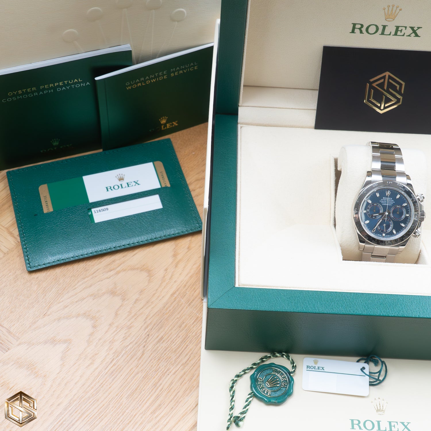 Rolex 116509 Cosmograph Daytona Blue Dial White Gold 2019 Full UK Set Watch