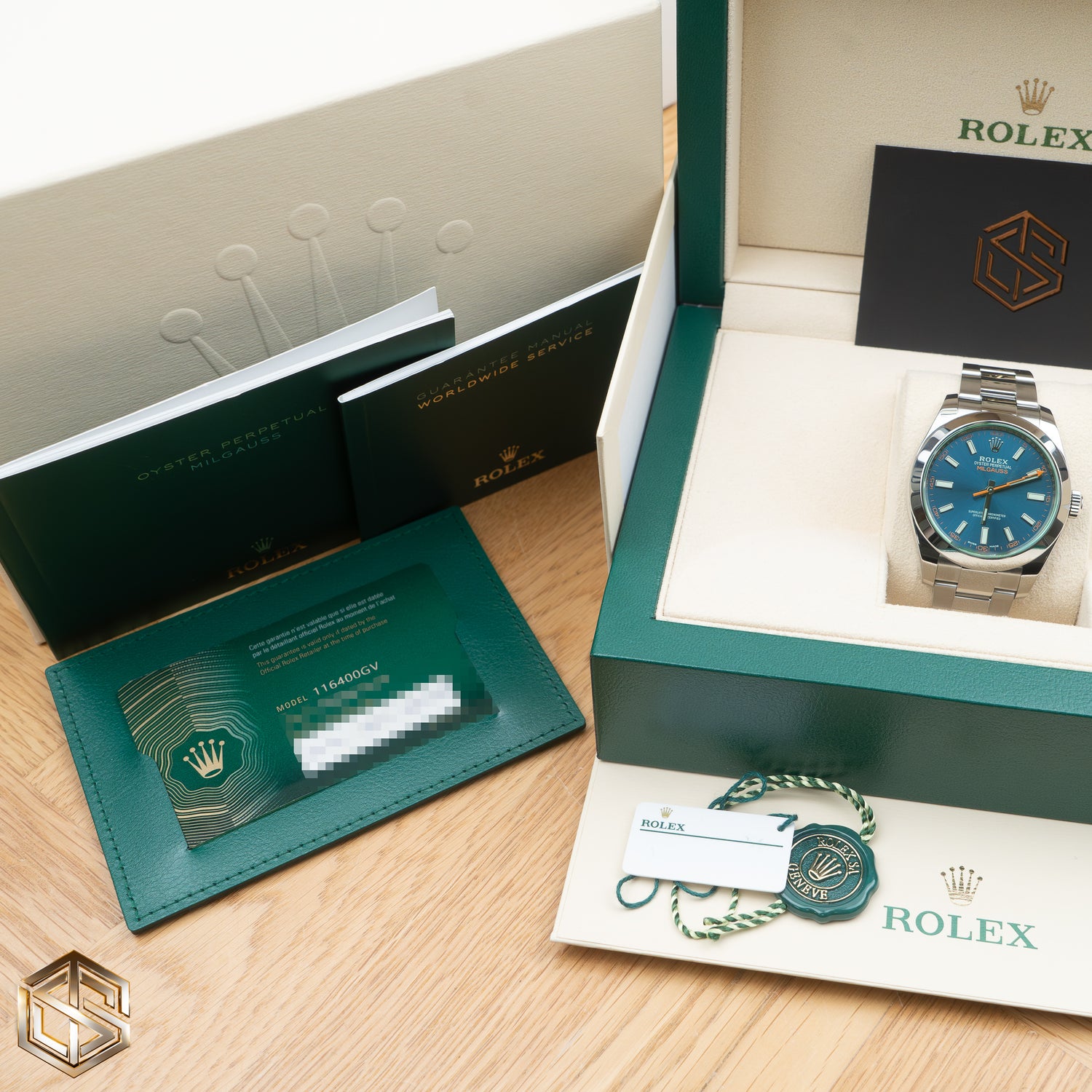 Rolex 116400GV Milgauss Blue Dial 2021 40mm Full Set Watch