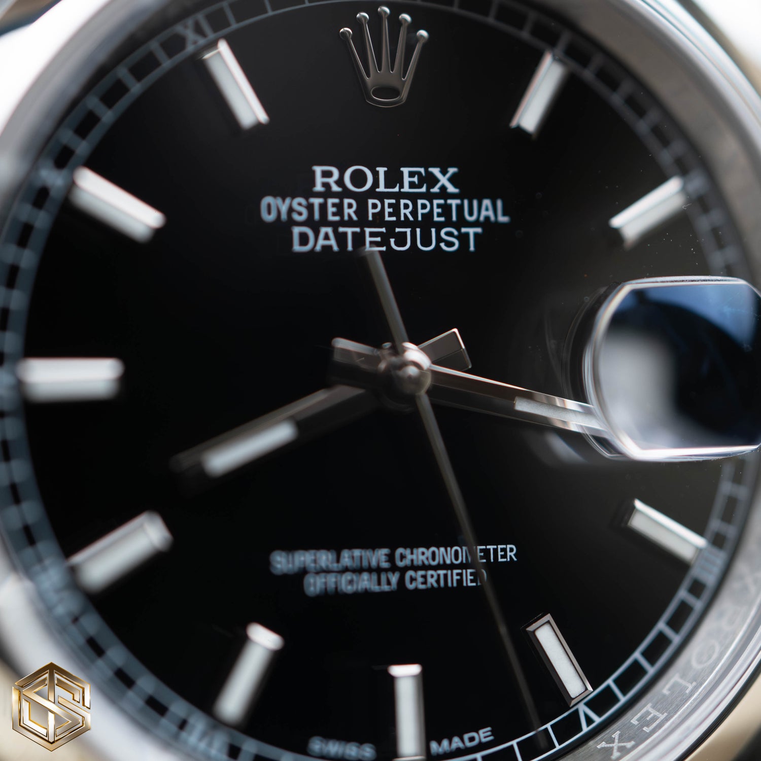 Rolex 116200 Datejust 36 Black Baton Dial Jubilee Bracelet 2017 Full Set Watch