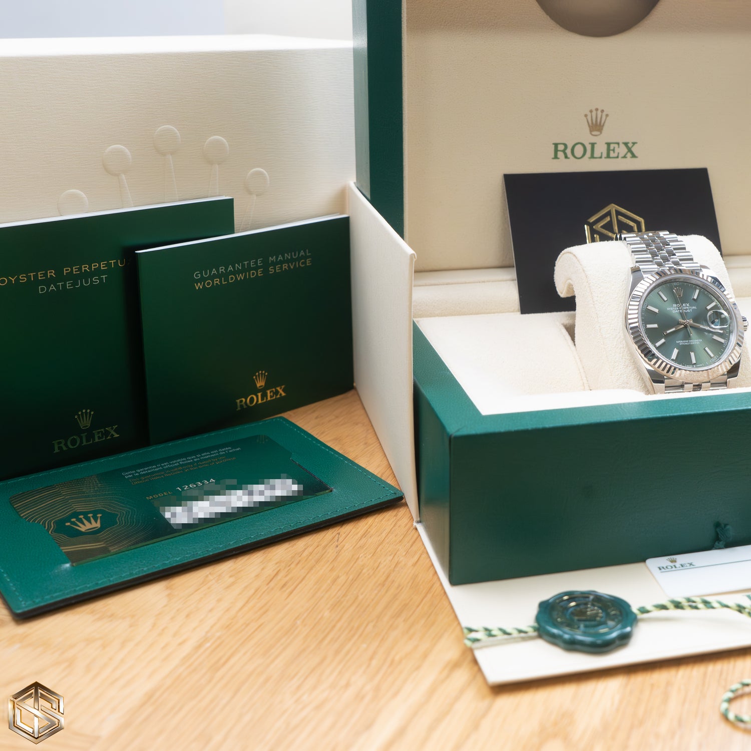 Rolex 126334 Datejust 41 Mint Green Dial Jubilee 2023 Full Set Watch