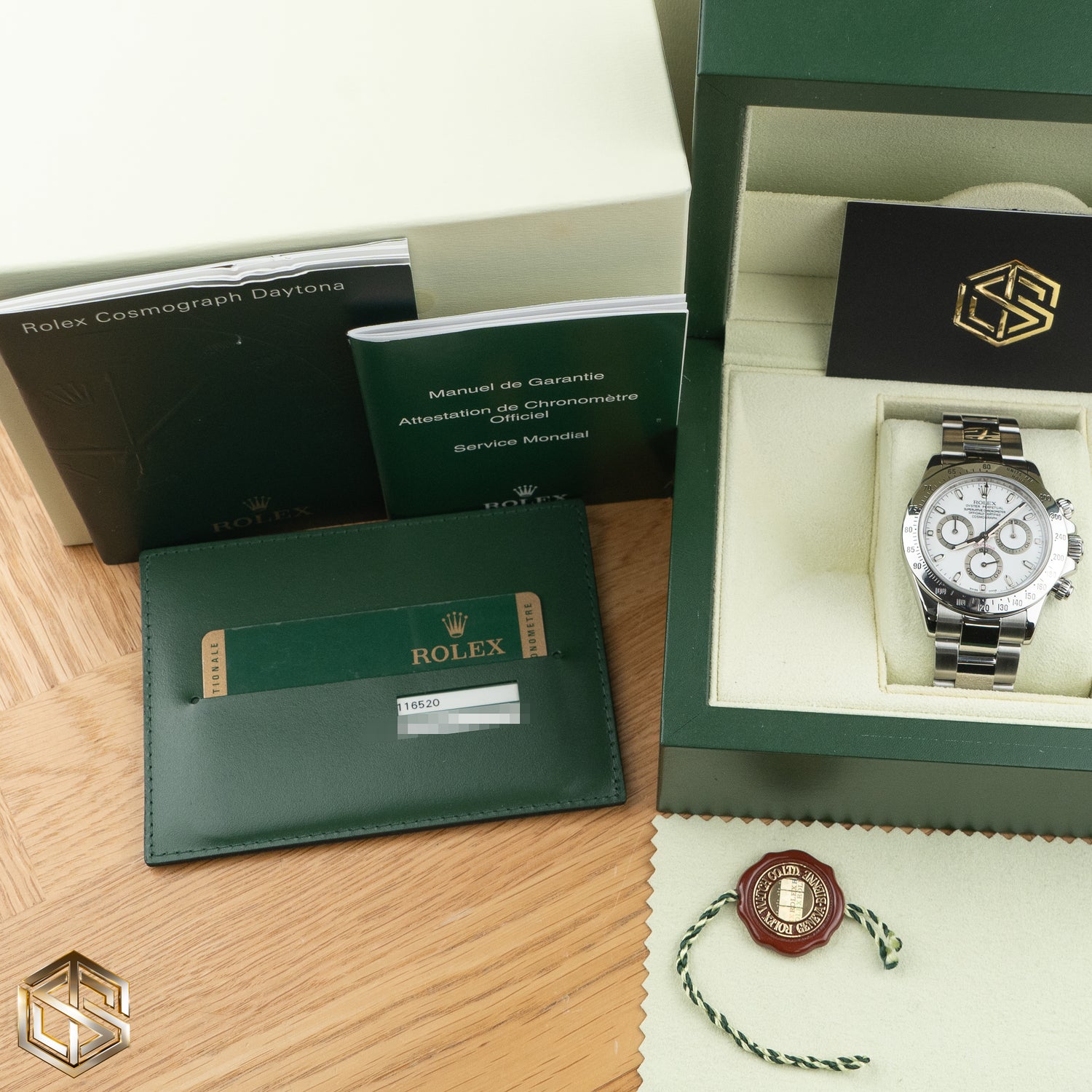 Rolex 116520 Cosmograph Daytona White Dial 2008 Full Set Watch