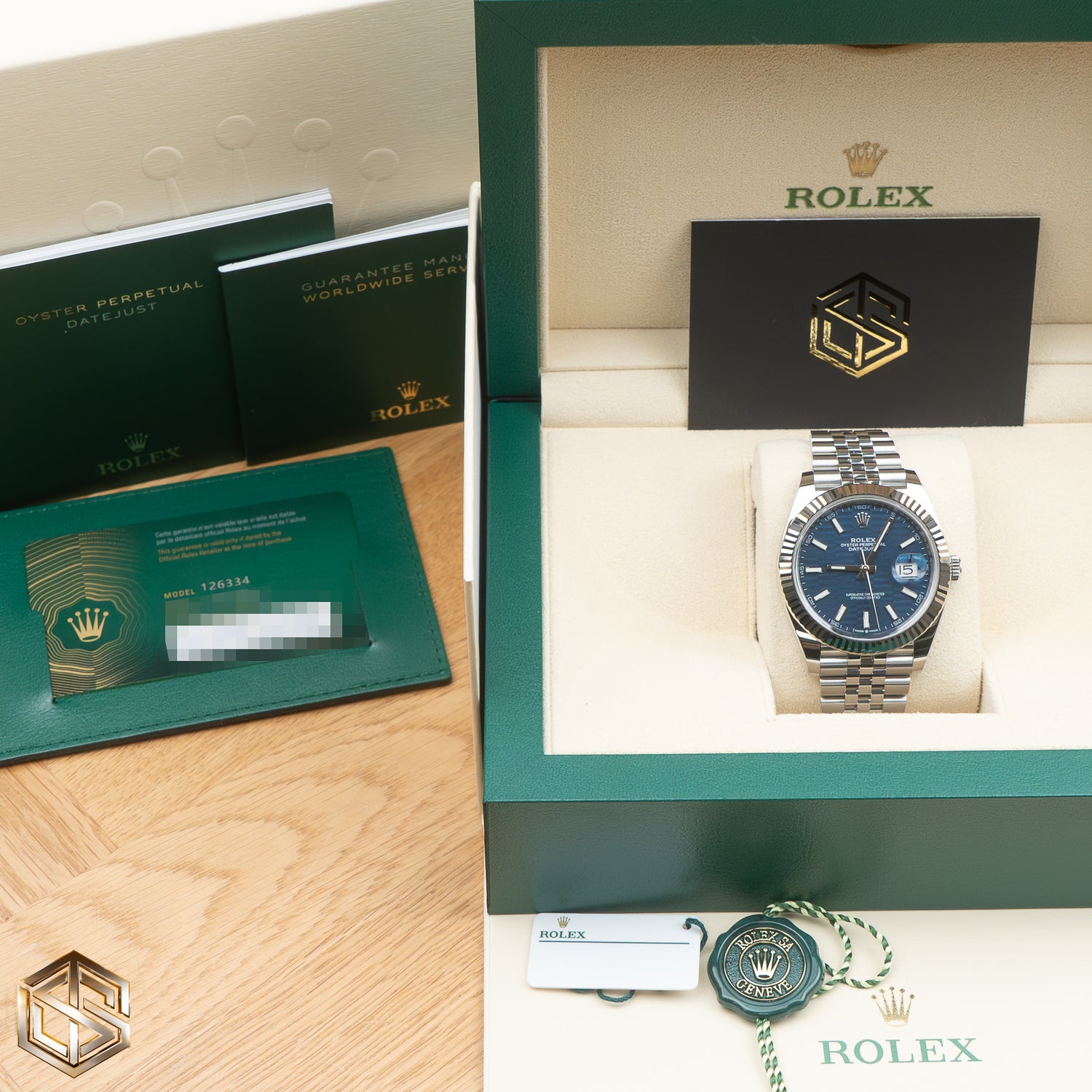 Rolex 126334 Datejust 41 'Blue Motif' Dial Jubilee Bracelet 2024 Full Set Watch