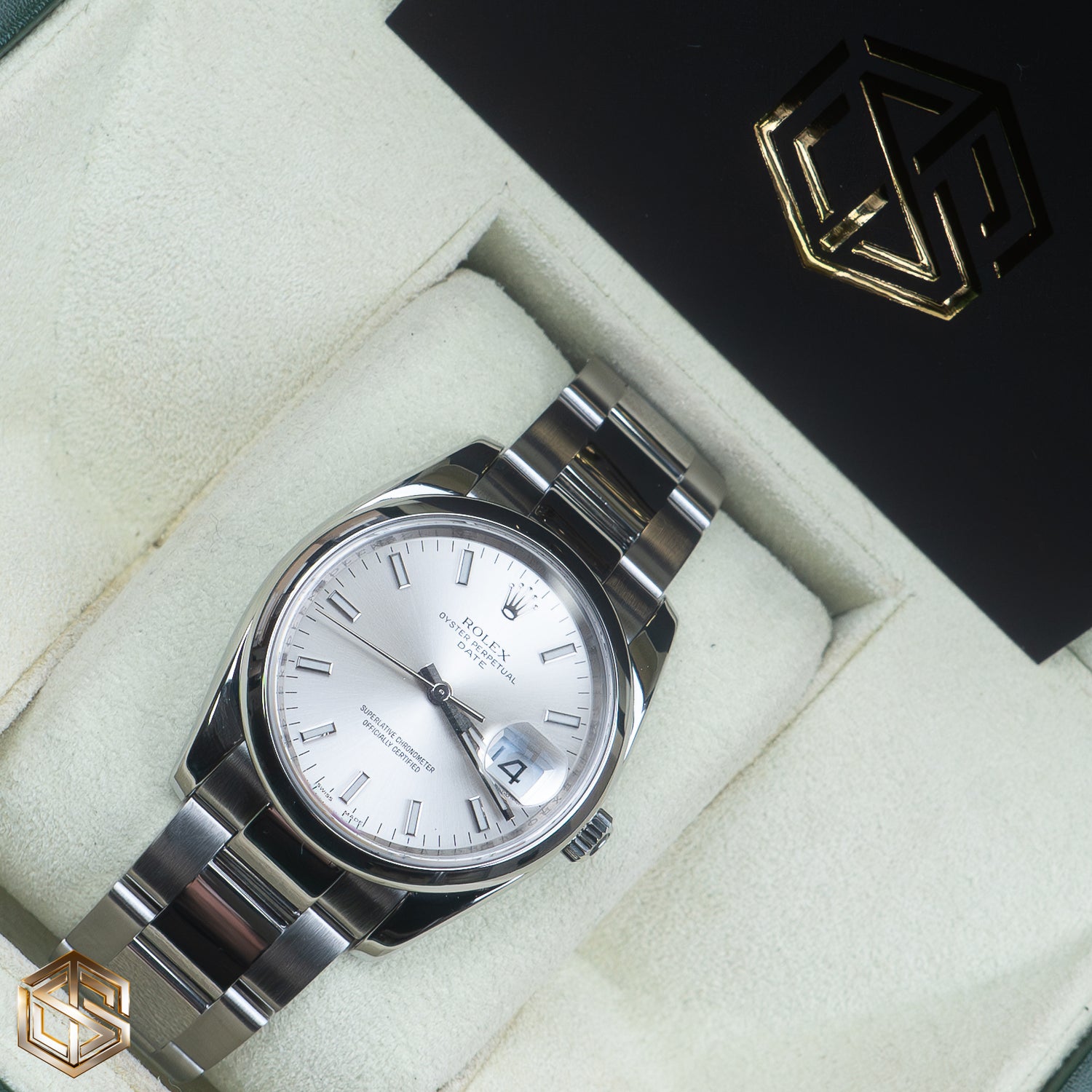 Rolex 115200 Oyster Perpetual 34 Silver Dial 2011 Serviced by Rolex 2023 Full Set Watch