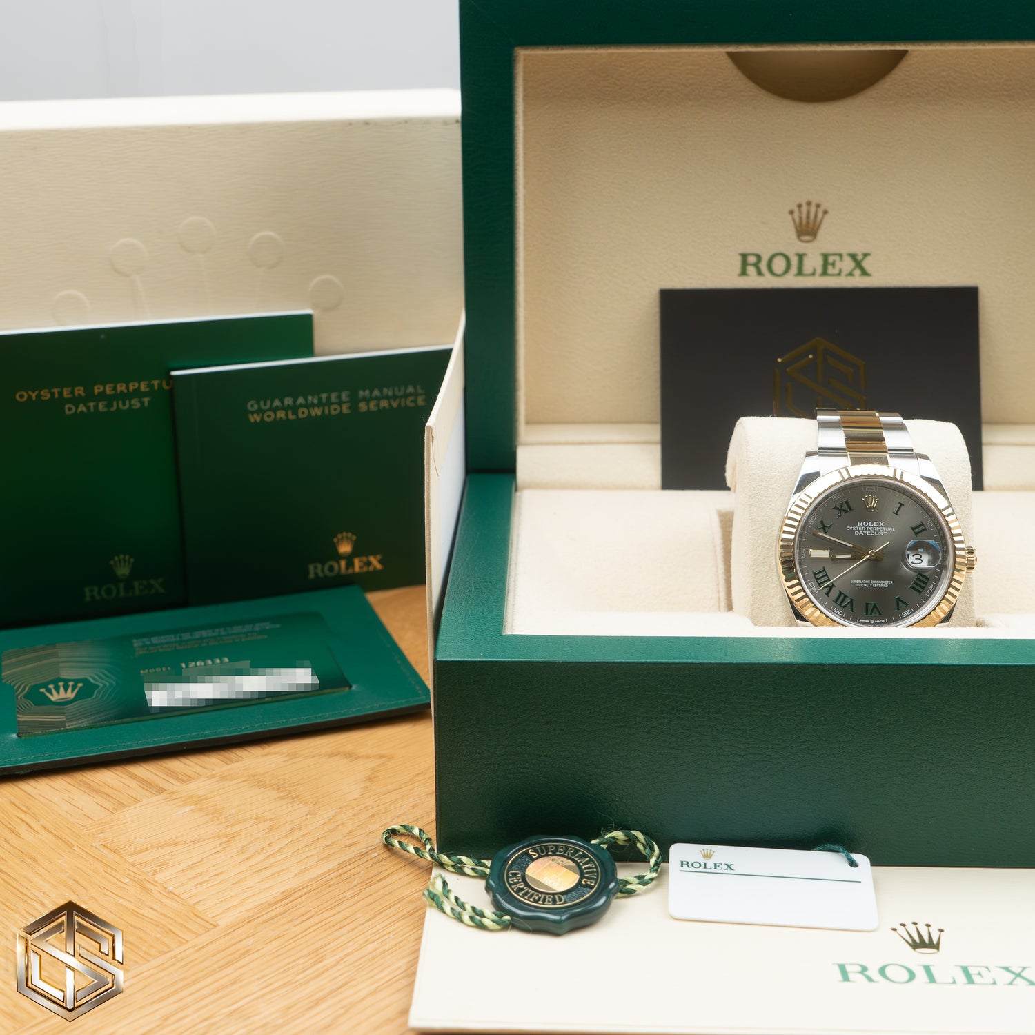 Rolex 126333 Datejust 41 Wimbledon Dial Bi-Metal Oyster Bracelet 2021 Full Set Watch