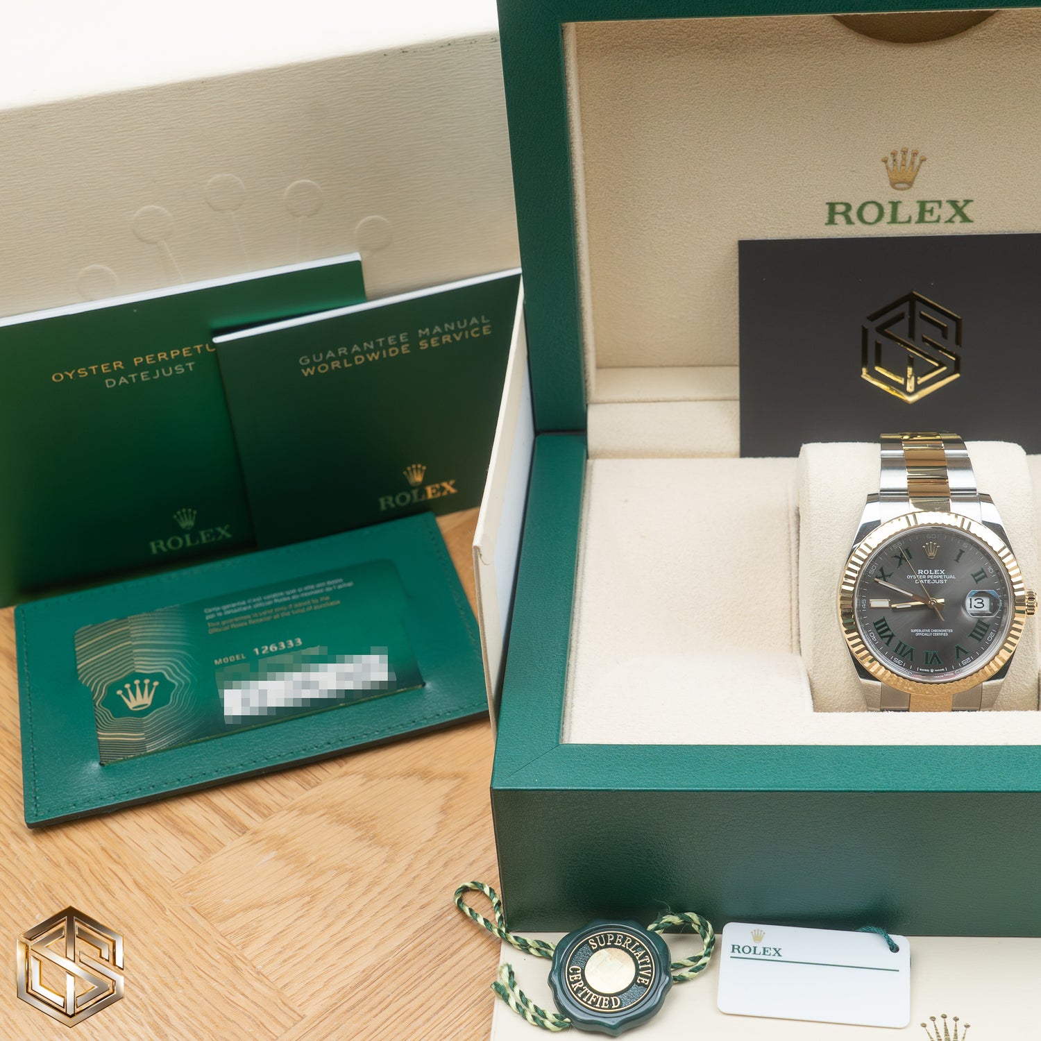 Rolex 126333 Datejust 41 Wimbledon Dial Bi-Metal Oyster Bracelet 2021 Full Set Watch