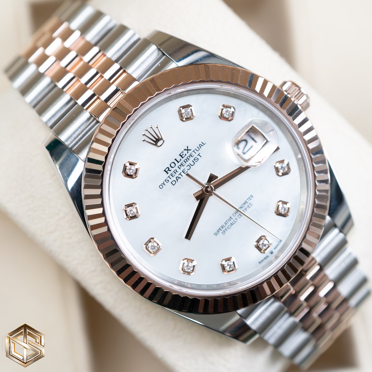 Rolex Datejust 41 126331 Everose Mother of Pearl Diamond Dial Jubilee Bracelet 2023 Full Set Watch