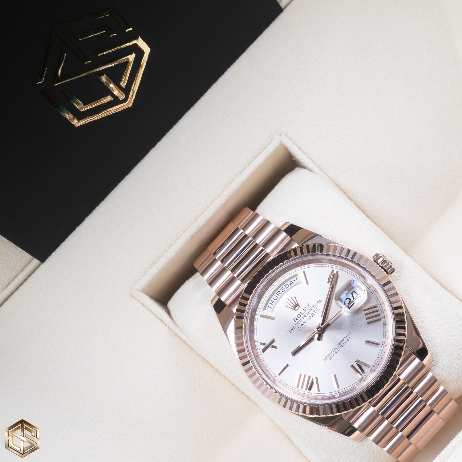 Rolex 228235 Day-Date 40 Rose Gold Sundust Dial 2018 Full Set Watch