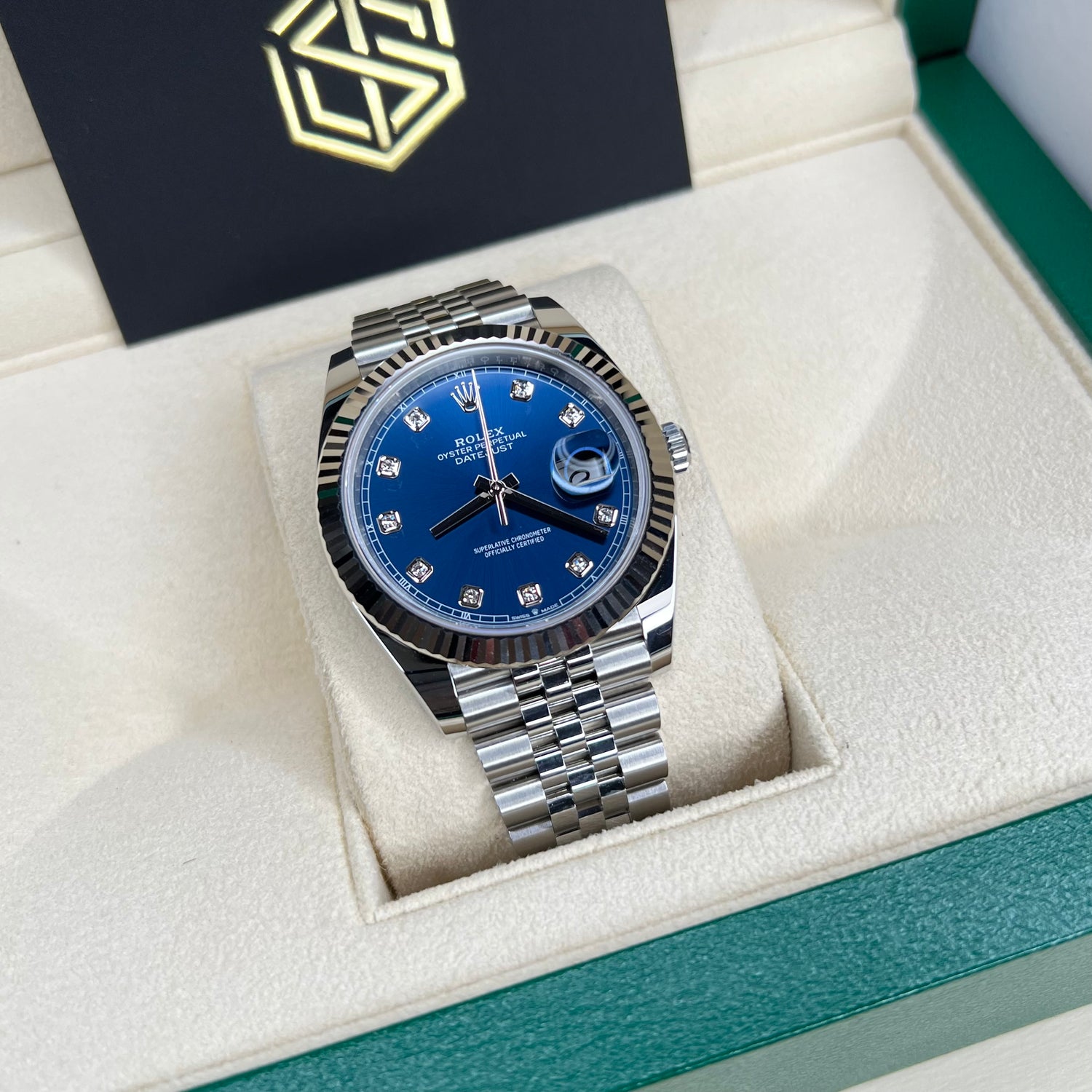 Rolex 126334 Datejust 41 Blue Diamond Dial Jubilee Bracelet 2022 Full ...