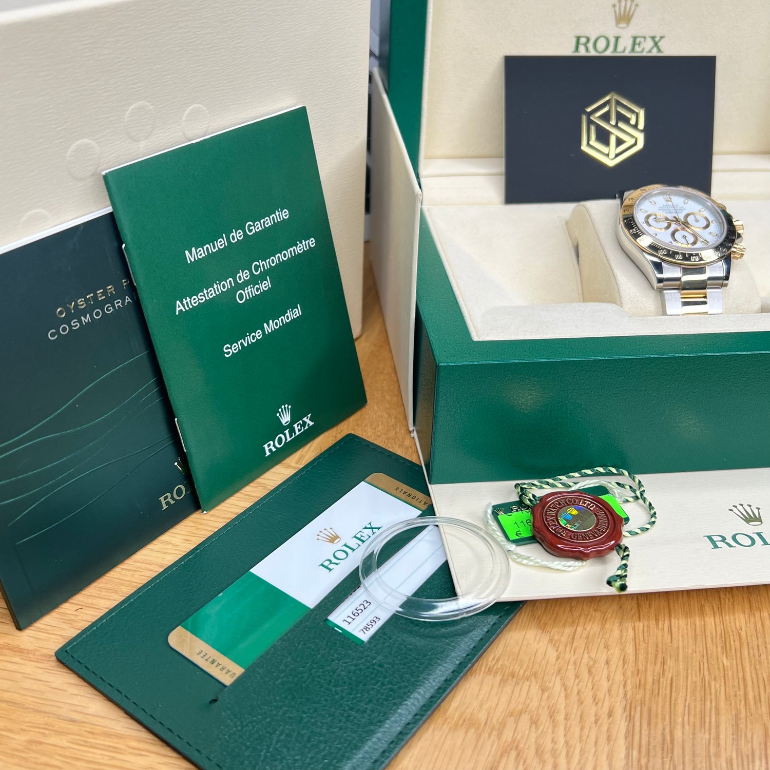 Rolex 116523 Daytona Bi-Metal White 'APH' Error Dial 2014 Full Set Watch - SwissTimepieces