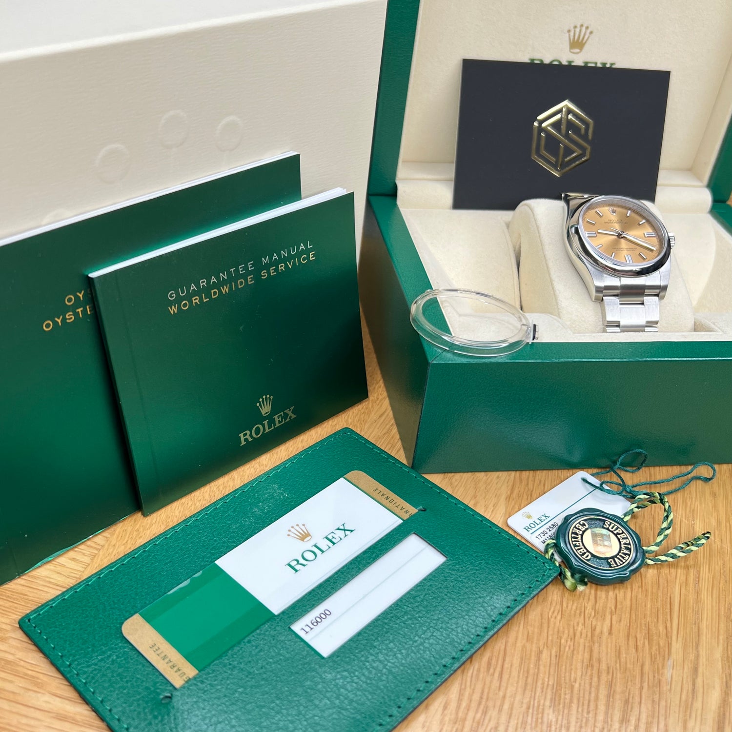 Rolex 116000 Oyster Perpetual 36 Rare 'White Grape' Dial 2018 Full Set Watch - SwissTimepieces