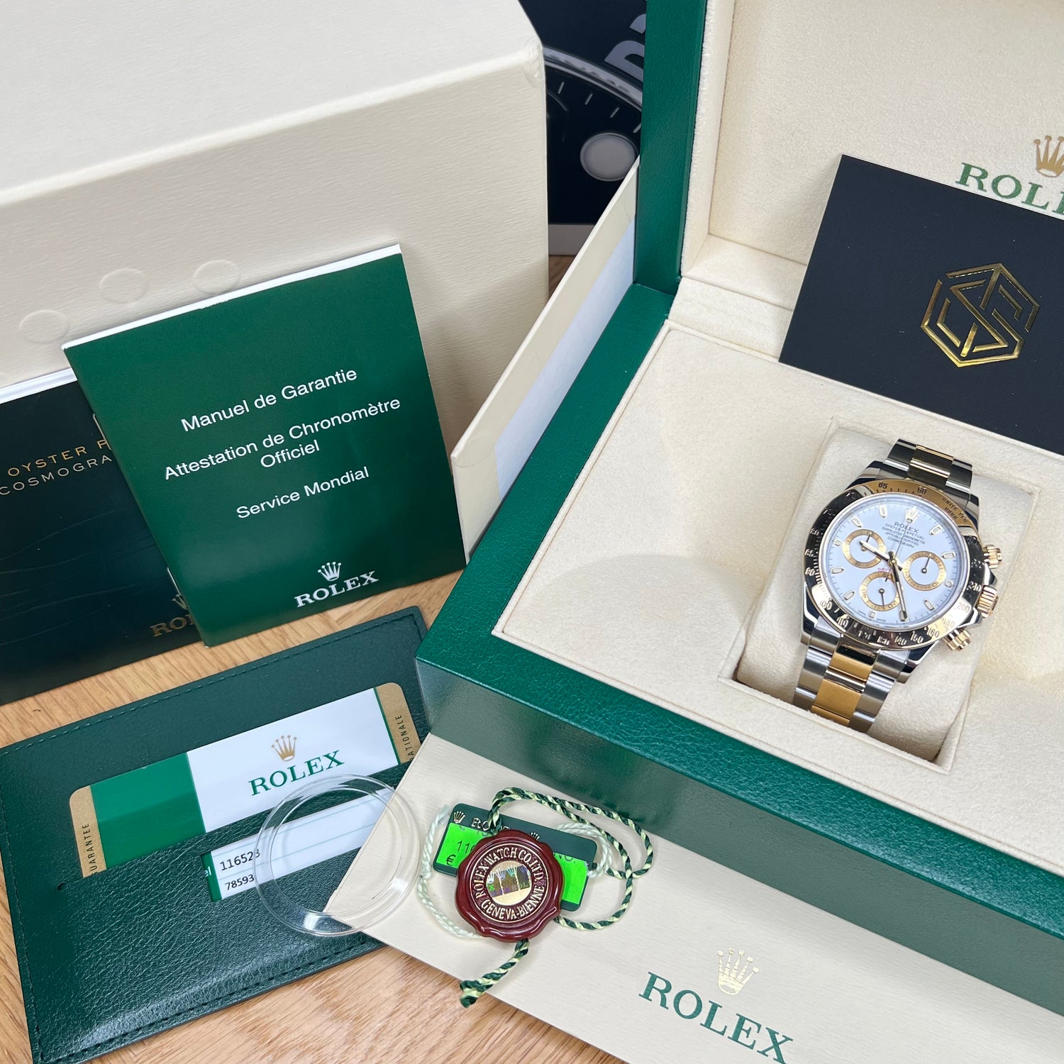 Rolex 116523 Daytona Bi-Metal White 'APH' Error Dial 2014 Full Set Watch - SwissTimepieces