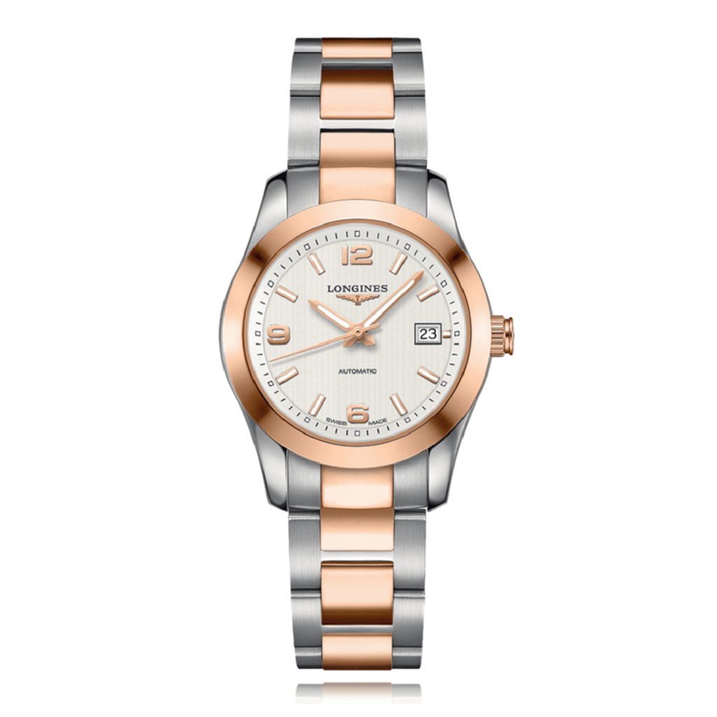 LONGINES Conquest Classic Automatic Steel & Rose Gold Silver Dial Ladies Watch L22855767