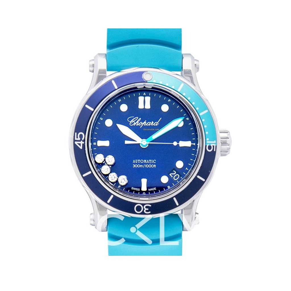 Chopard Happy Ocean Ladies' Stainless Steel Blue Strap Watch 278587-3001