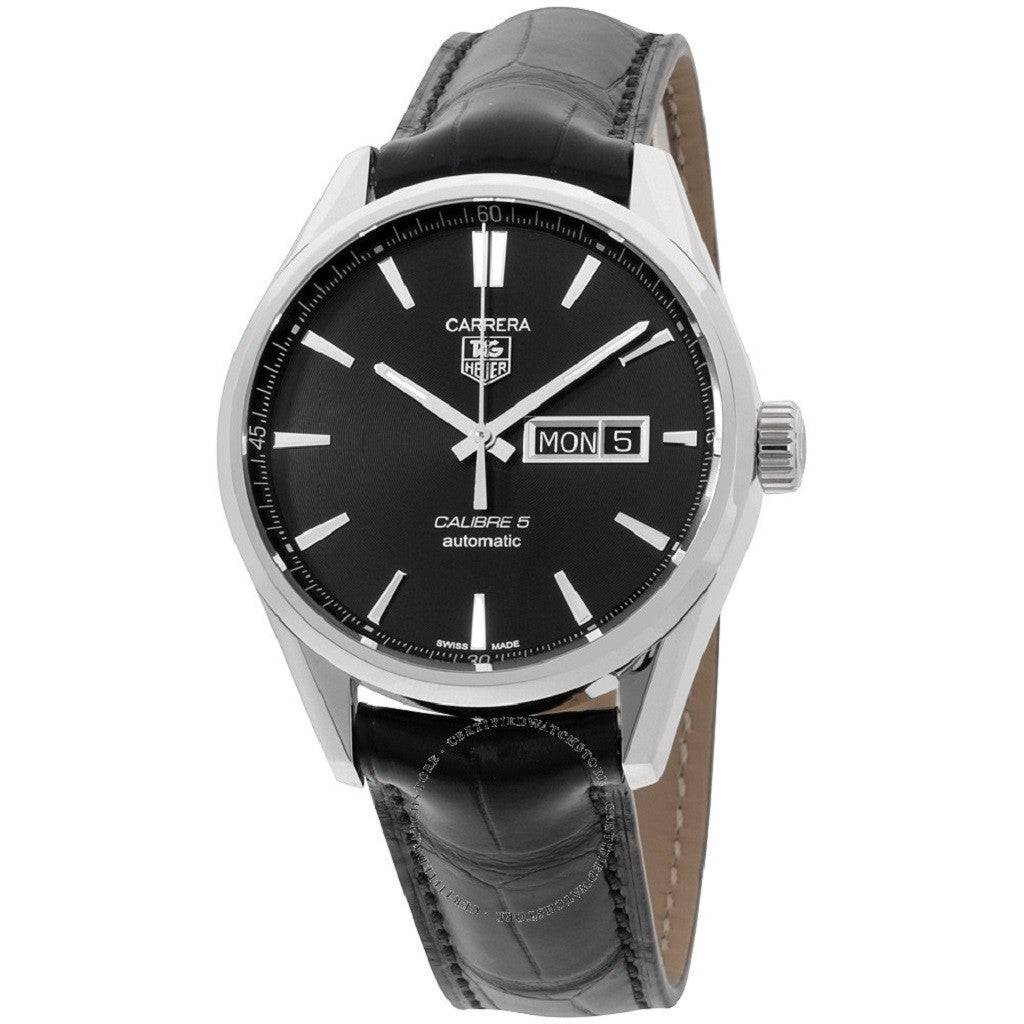 TAG HEUER Carrera Steel Calibre 5 Day Date Automatic Mens Watch WAR201A.FC6266 - SwissTimepieces