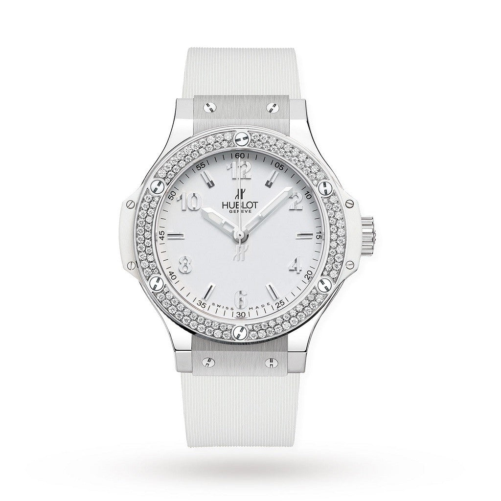 HUBLOT Big Bang 38mm Steel White Diamond Ladies Watch 361.SE.2010.RW.1104