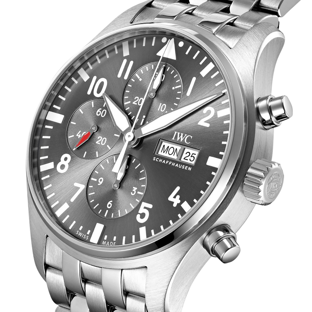 IWC Schaffhausen Pilot Automatic Stainless Steel Grey Dial Mens Watch IW377719