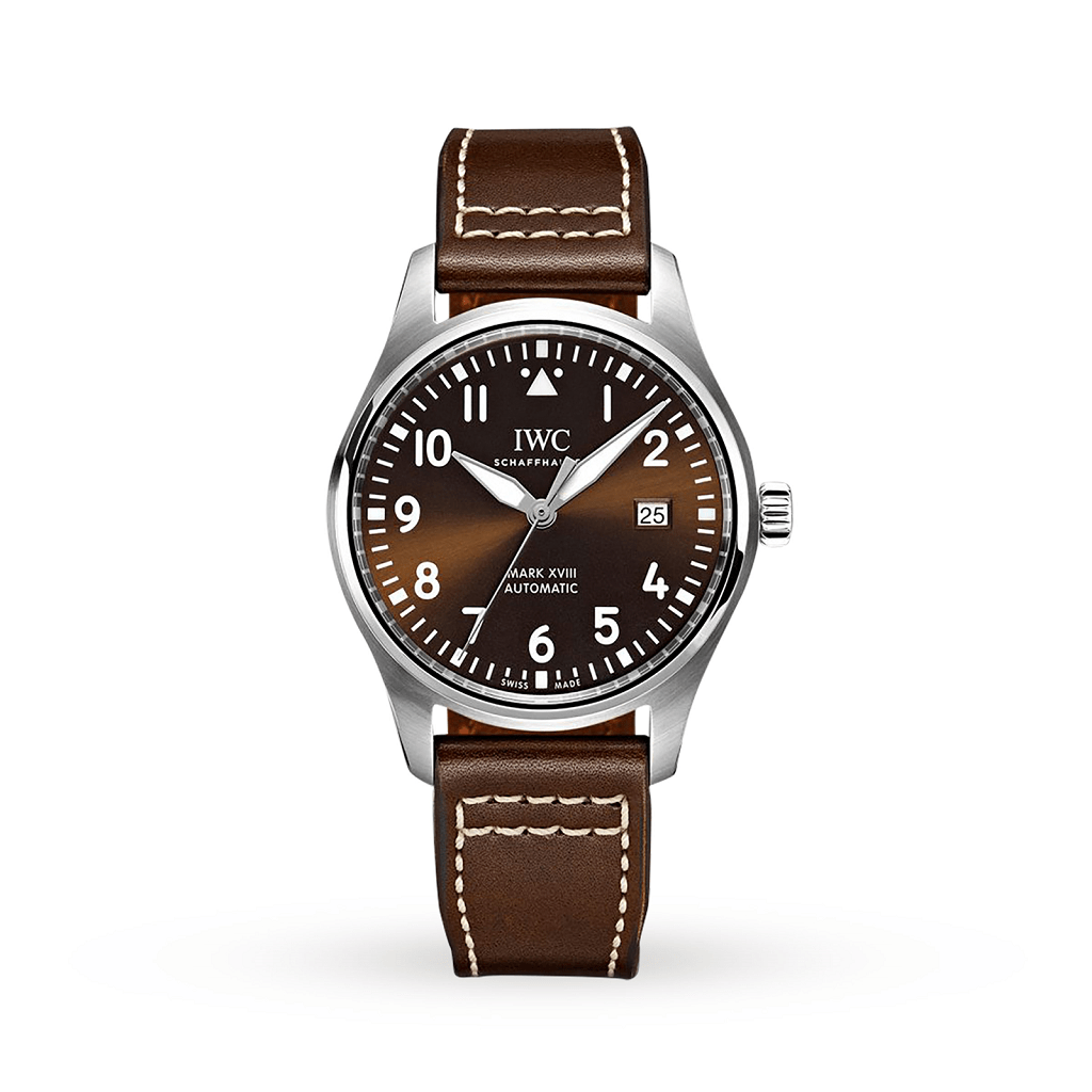 IWC Pilot Automatic Stainless Steel Brown Dial Mens Watch IW327003