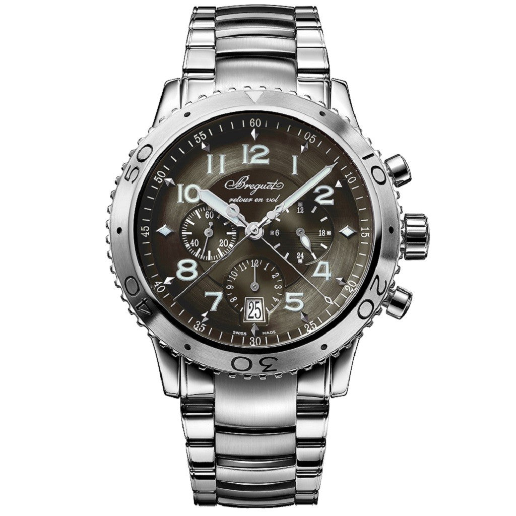 BREGUET Type XXI Automatic Flyback Chronograph Anthracite Dial Bracelet Mens Watch 3810ST/92/SZ9
