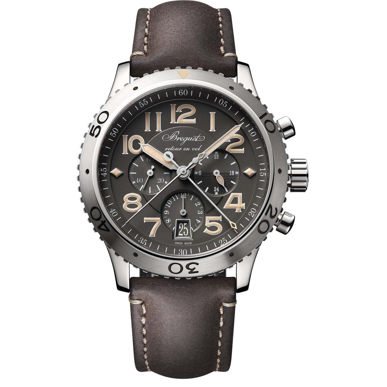 BREGUET Type XXI Automatic Flyback Chronograph Slate Grey Dial Strap Mens Watch 3817ST/X2/3ZU