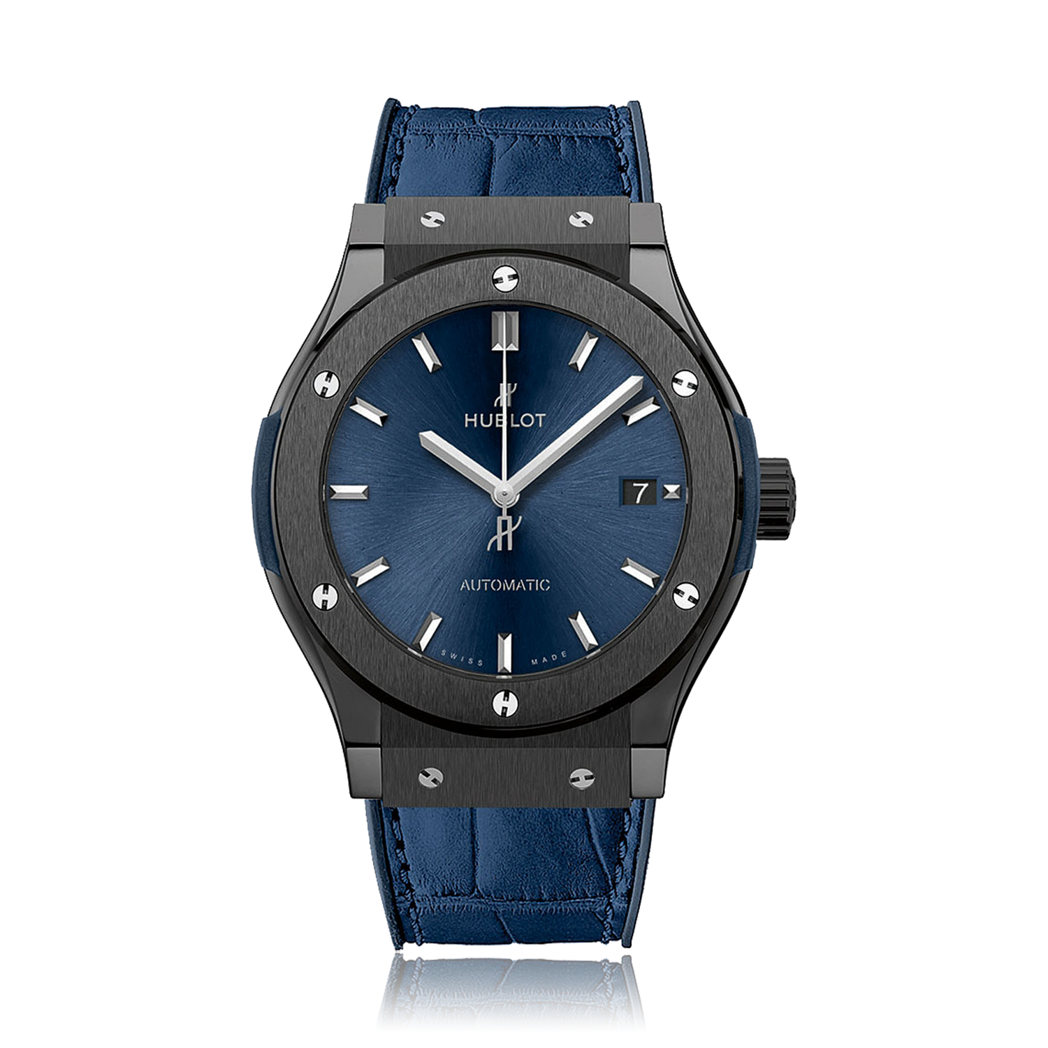 Hublot Classic Fusion Black Ceramic Blue Watch 45mm - 511.CM.7170.LR