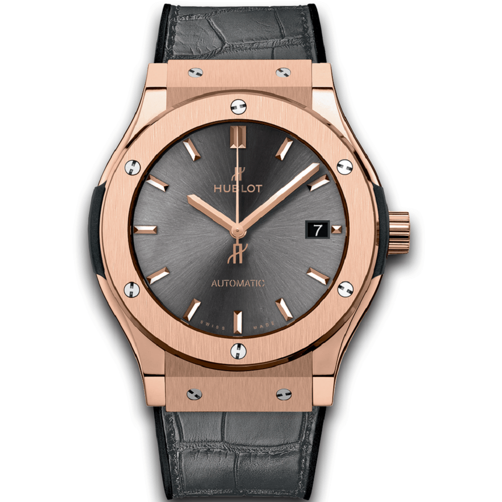 HUBLOT Classic Fusion Racing Automatic Date King Gold Grey Dial Unisex Watch 511.OX.7081.LR