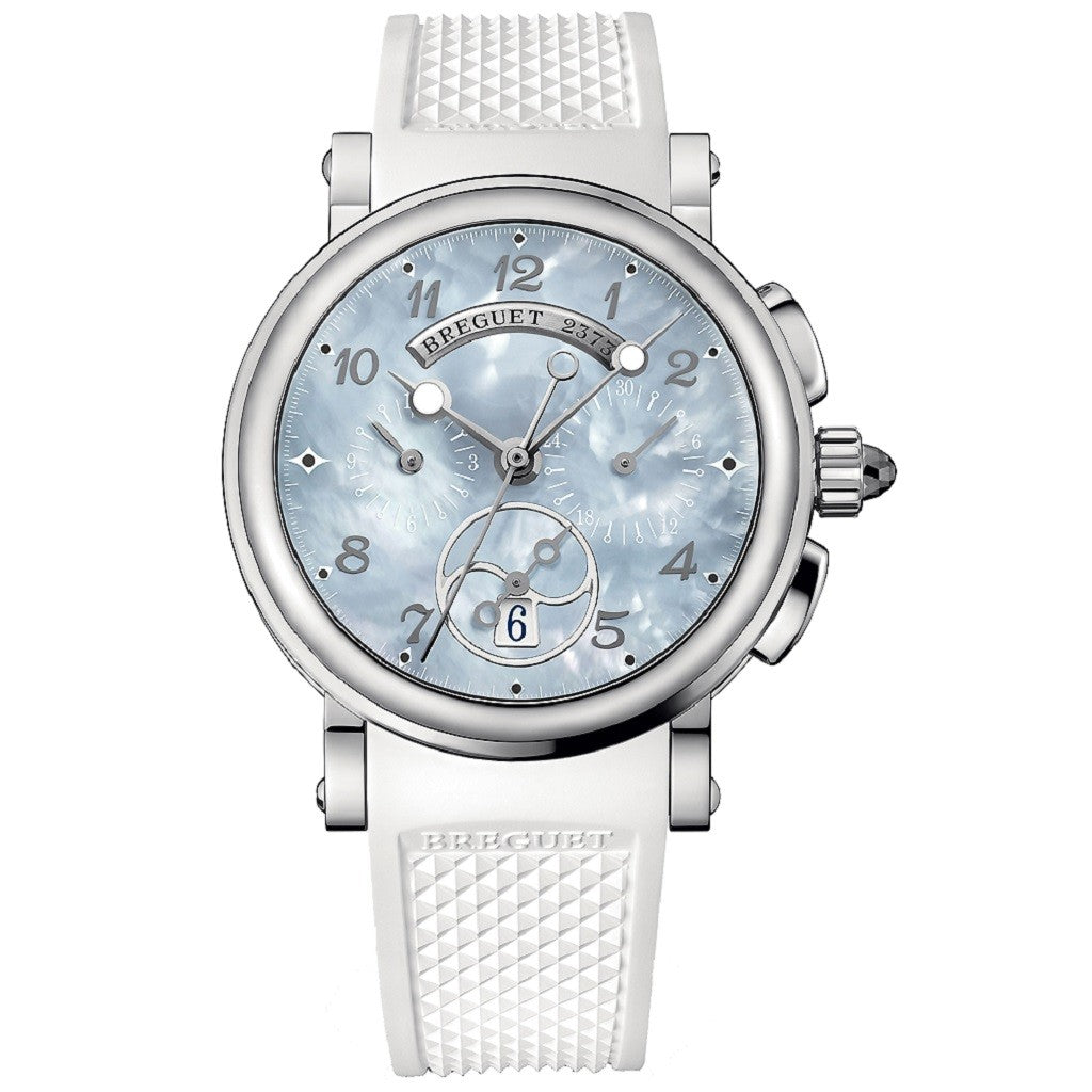 BREGUET Marine Chronograph Mother of Pearl Dial Strap Ladies Watch 8827ST/59/586