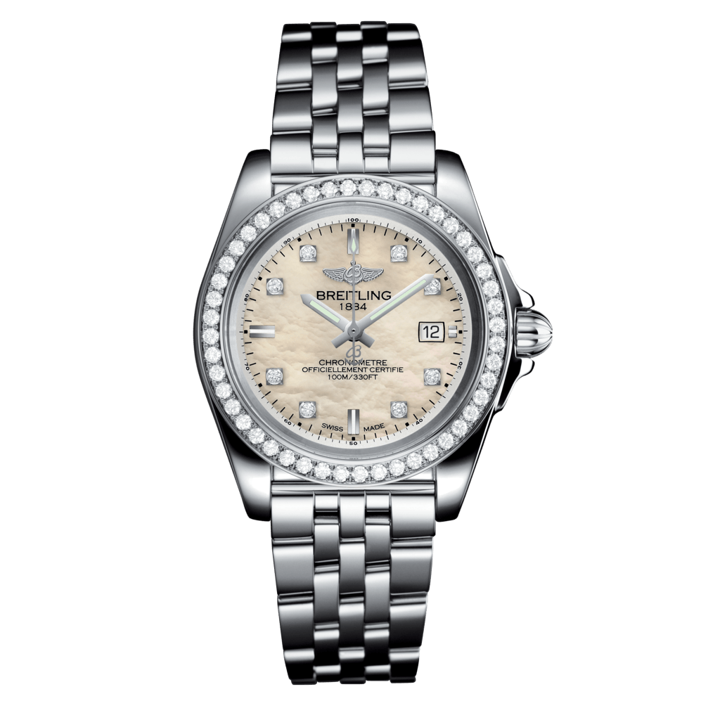 BREITLING Galactic Quartz Stainless Steel Mother-Of-Pearl Dial Ladies Watch A7133053/A801 792A