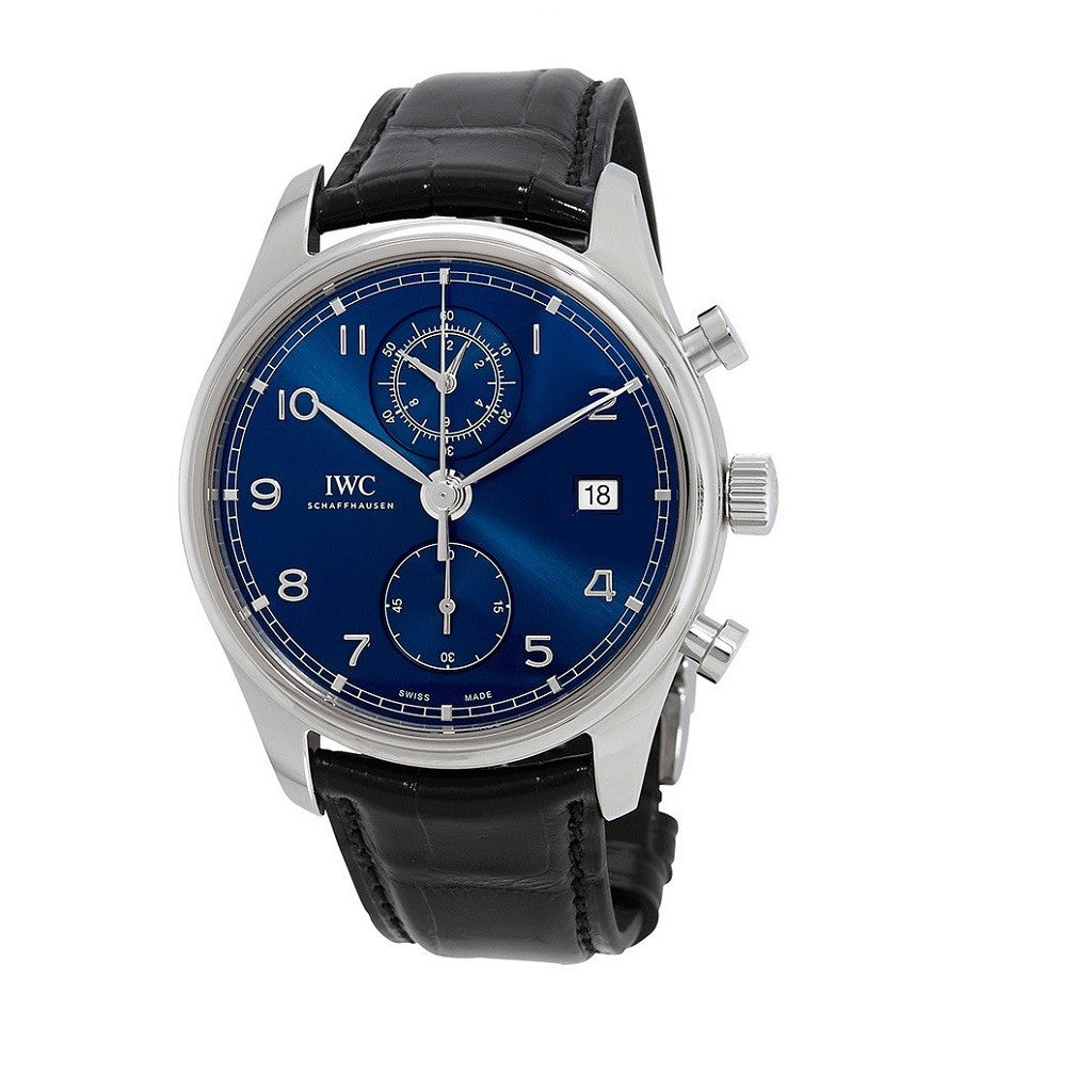IWC Portugieser Automatic Stainless Steel Blue Dial Mens Watch IW390303