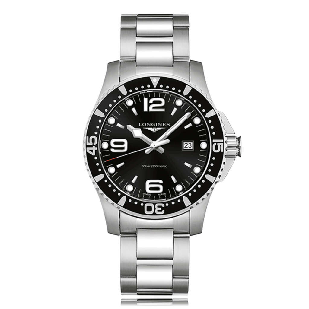 LONGINES HydroConquest Quartz Stainless Steel Black Dial Mens Watch L38404566