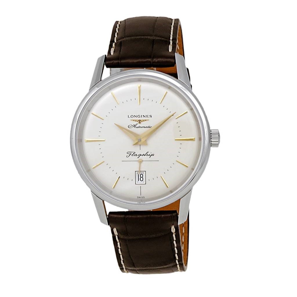 Longines Heritage Flagship Mens Automatic Leather Strap 38.5mm Watch L47954782