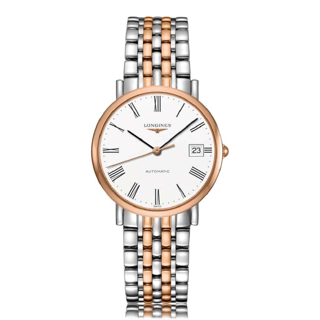 LONGINES Elegant Stainless Steel & Rose Gold Automatic Unisex Watch L48105117