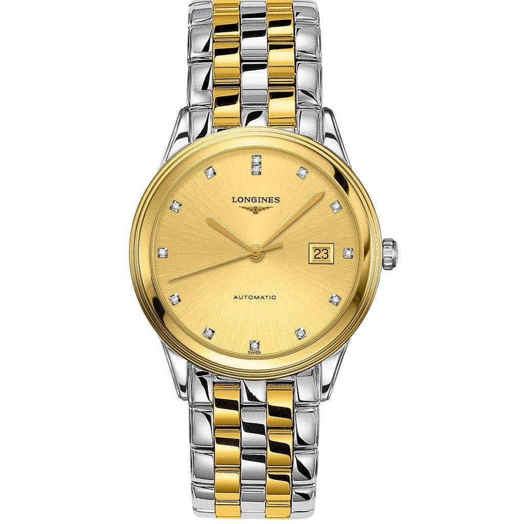 LONGINES Flagship Automatic Stainless Steel Gold Dial Diamond Unisex Watch L49743377