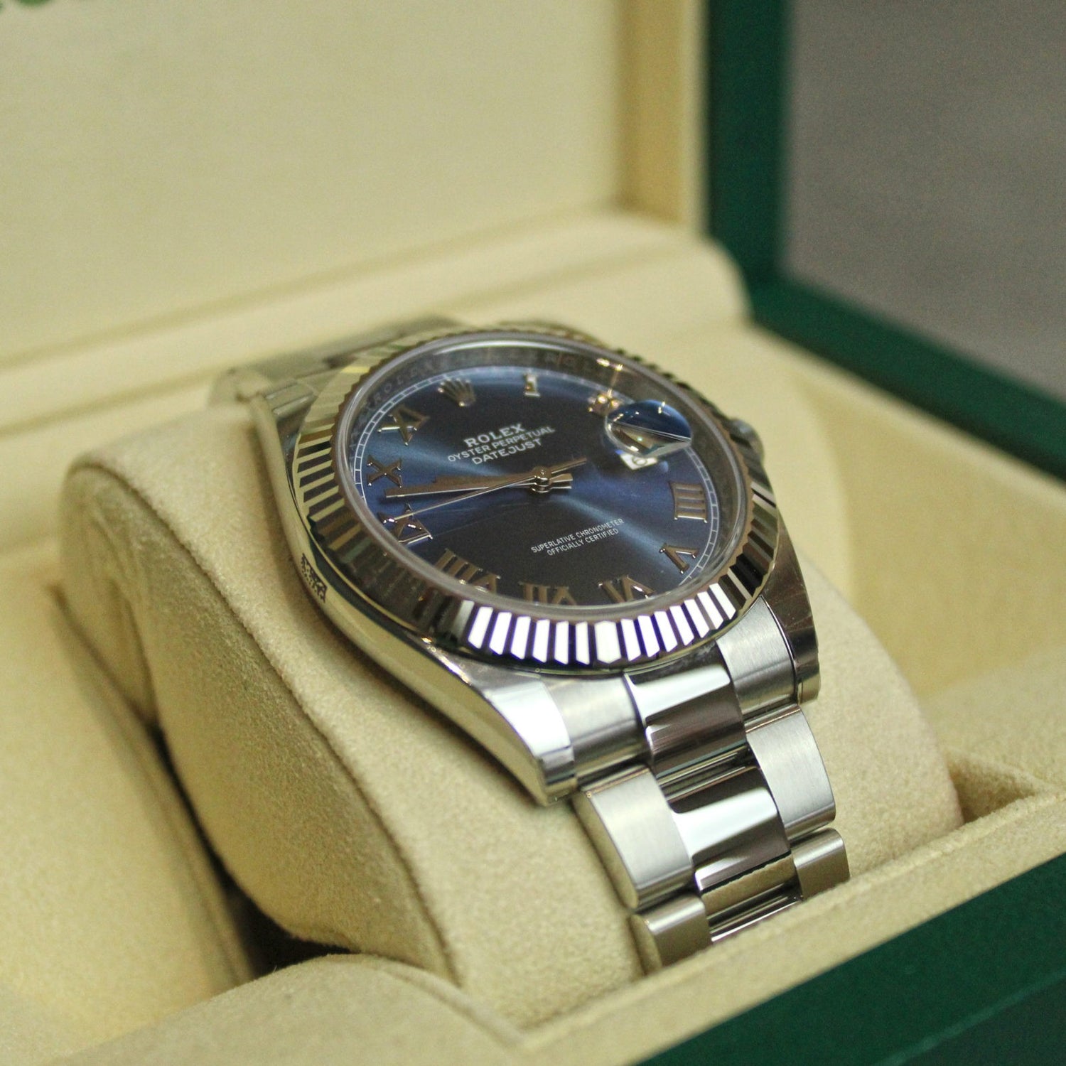 Rolex Datejust 41 126334 Blue Roman Numeral Dial Watch Unworn