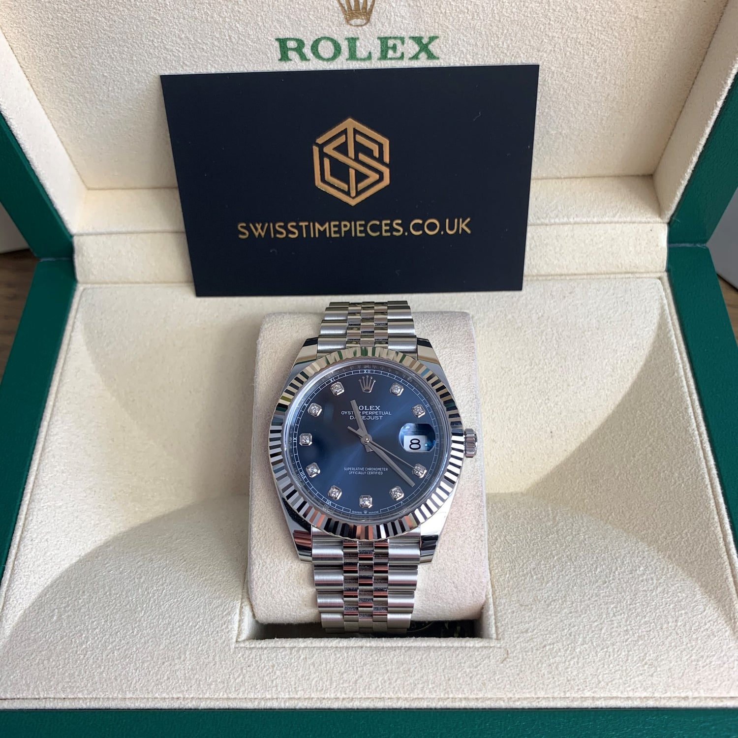 Rolex Datejust 41 126334 Blue Diamond Dial Jubilee Watch